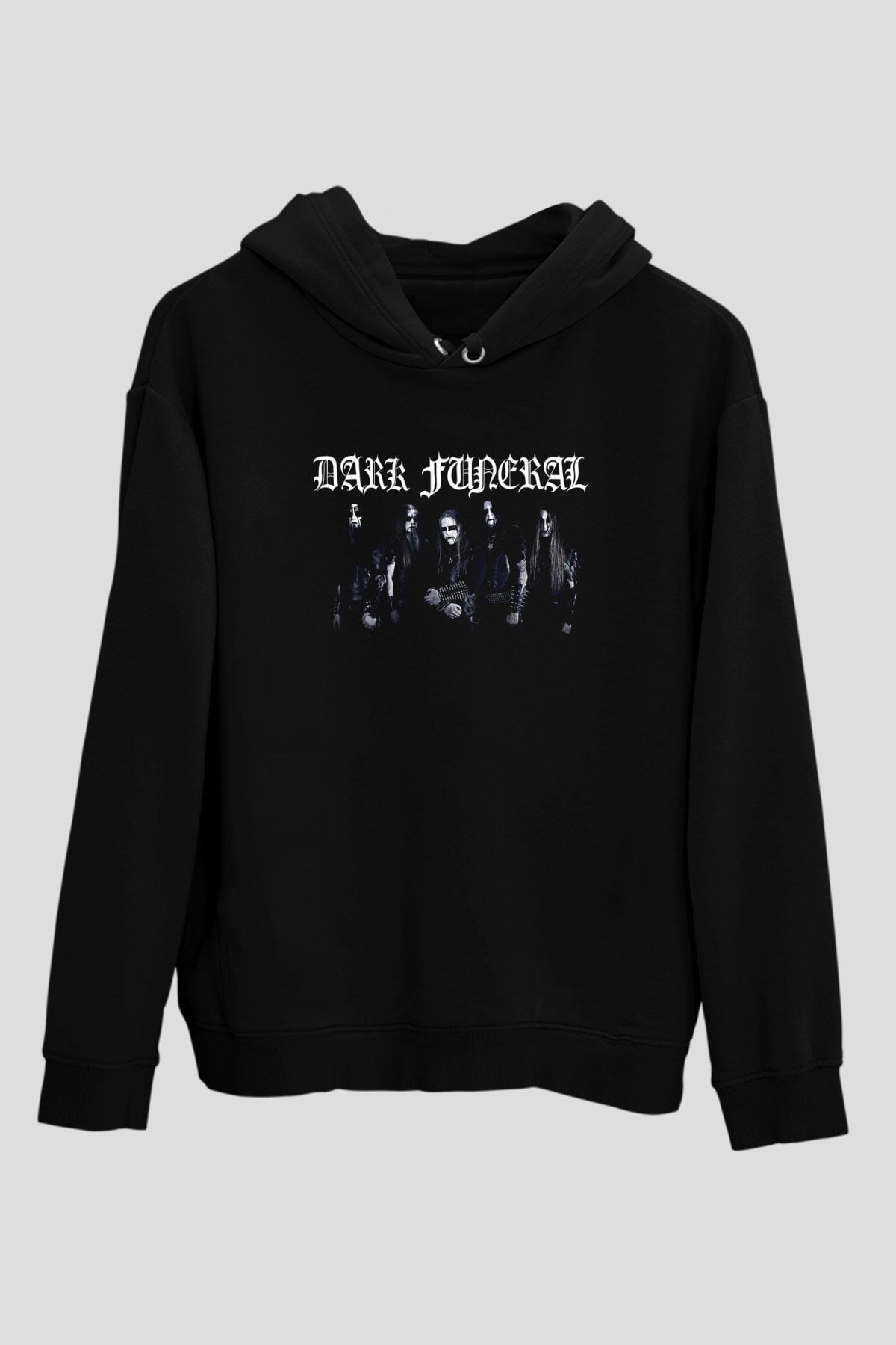 Dark Funeral Baskılı Unisex Siyah Kapüşonlu Sweatshirt