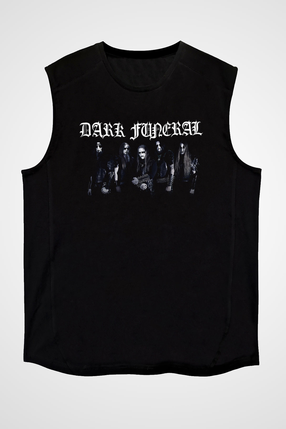 Dark Funeral Baskılı Unisex Siyah Kolsuz Tişört - Tshirt