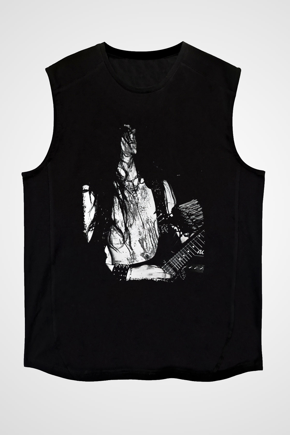 Dark Funeral Baskılı Unisex Siyah Kolsuz Tişört - Tshirt
