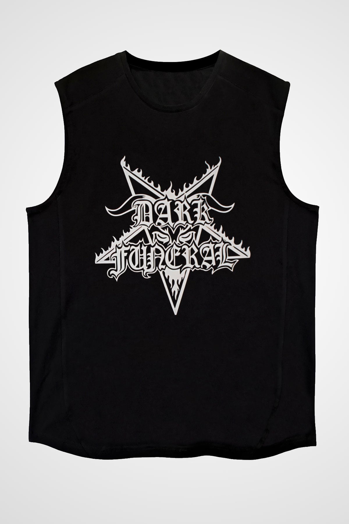 Dark Funeral Baskılı Unisex Siyah Kolsuz Tişört - Tshirt