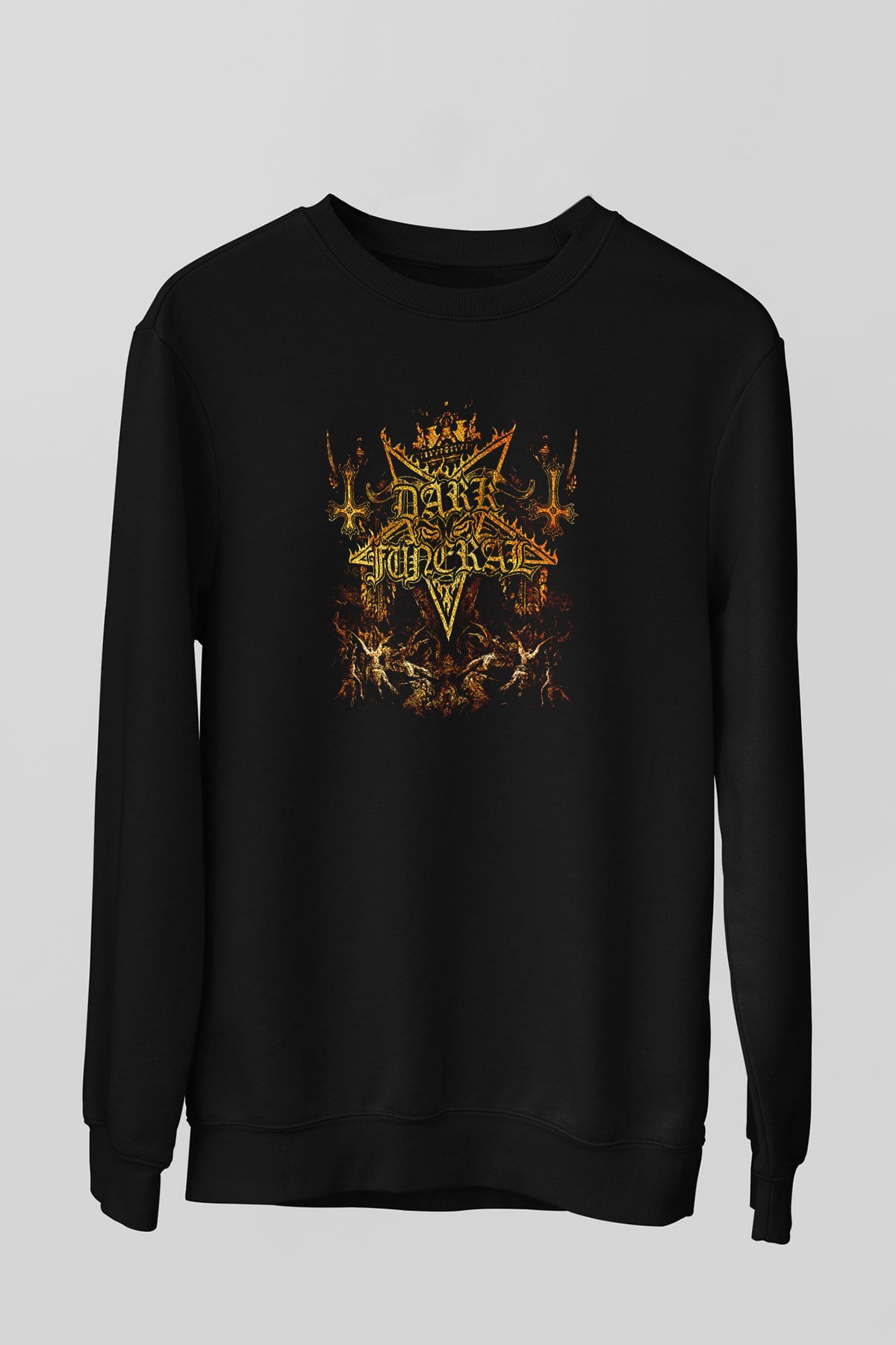 Dark Funeral Baskılı Unisex Siyah Sweatshirt
