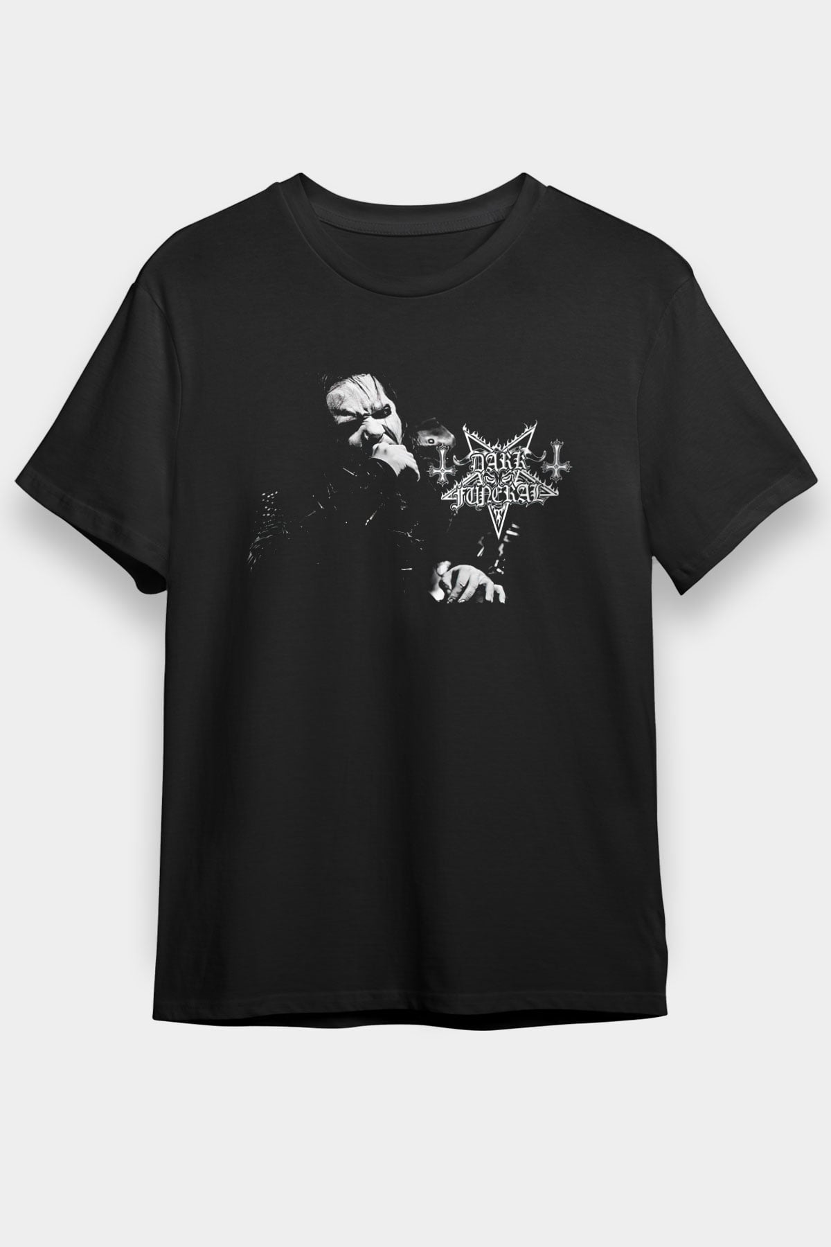 Dark Funeral Baskılı Unisex Siyah Tişört - Tshirt