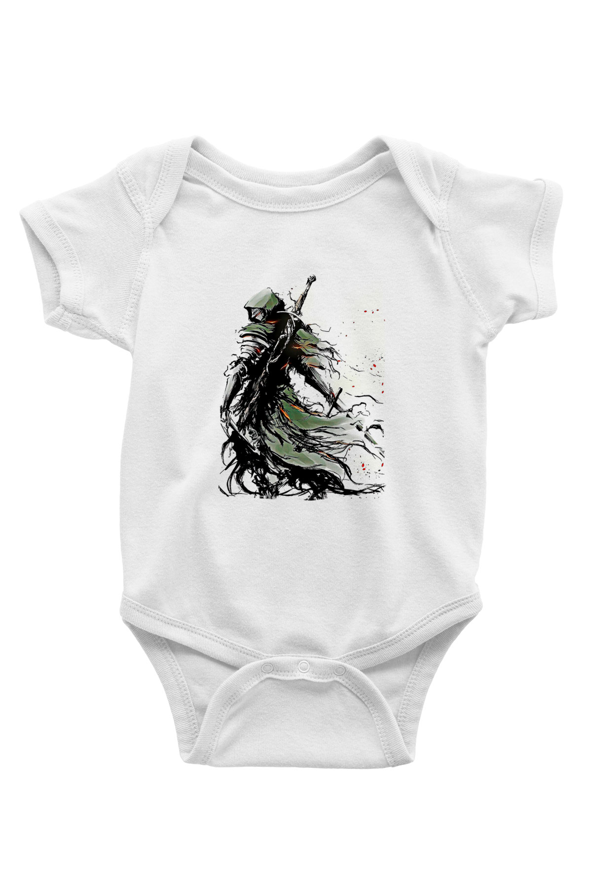 Dark Souls Baskılı Beyaz Unisex Bebek Body - Zıbın