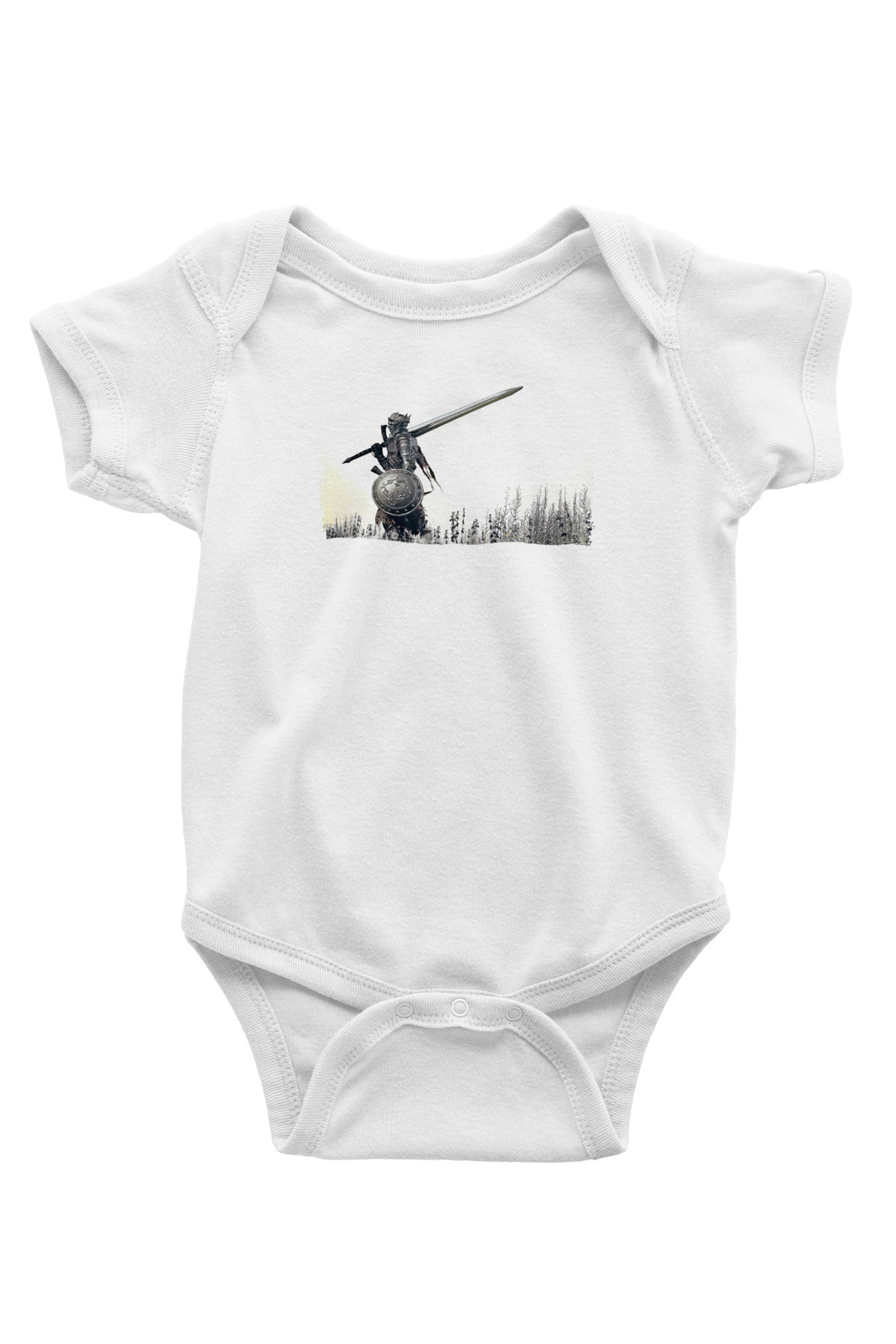 Dark Souls Baskılı Beyaz Unisex Bebek Body - Zıbın