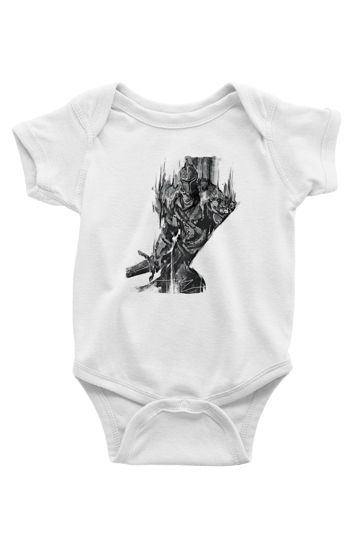 Dark Souls Baskılı Beyaz Unisex Bebek Body - Zıbın