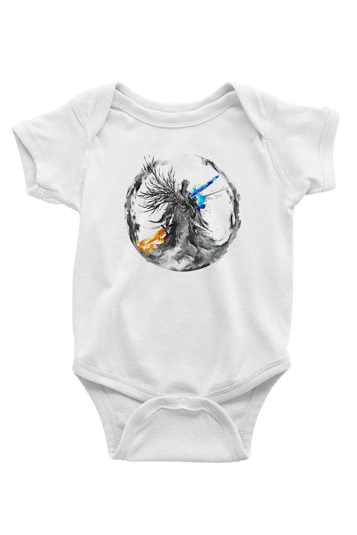 Dark Souls Baskılı Beyaz Unisex Bebek Body - Zıbın