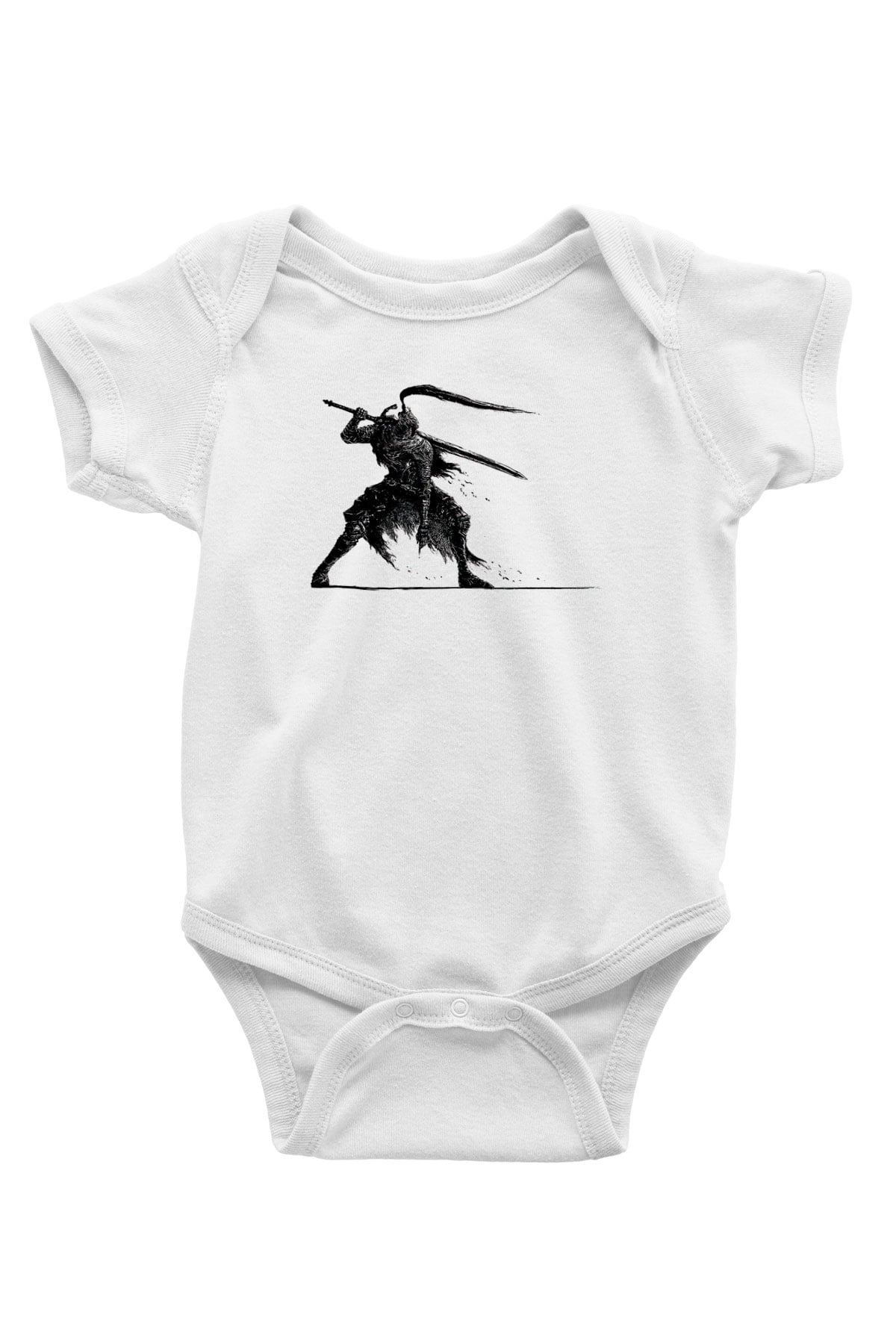 Dark Souls Baskılı Beyaz Unisex Bebek Body - Zıbın