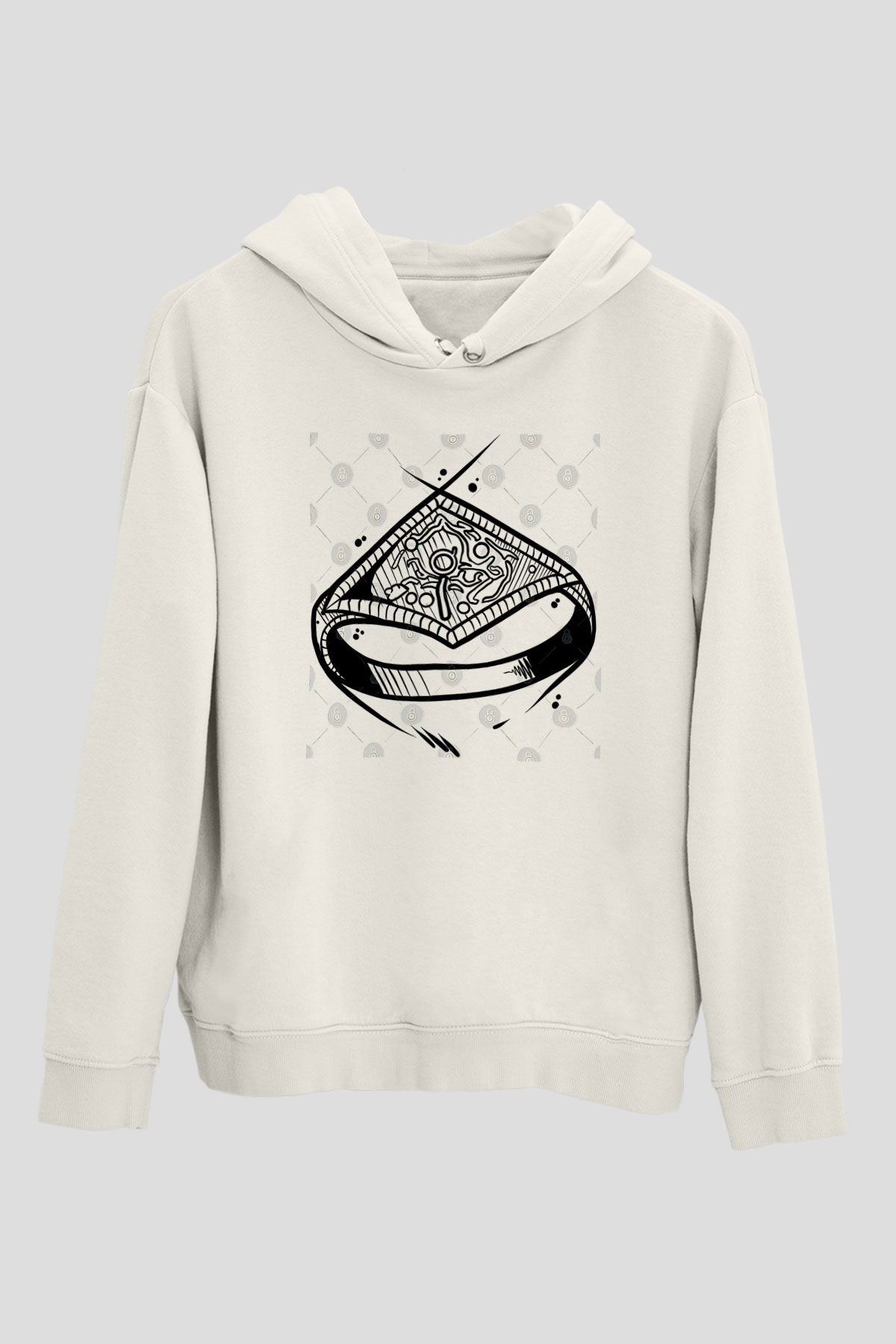 Dark Souls Baskılı Beyaz Unisex Kapüşonlu Sweatshirt