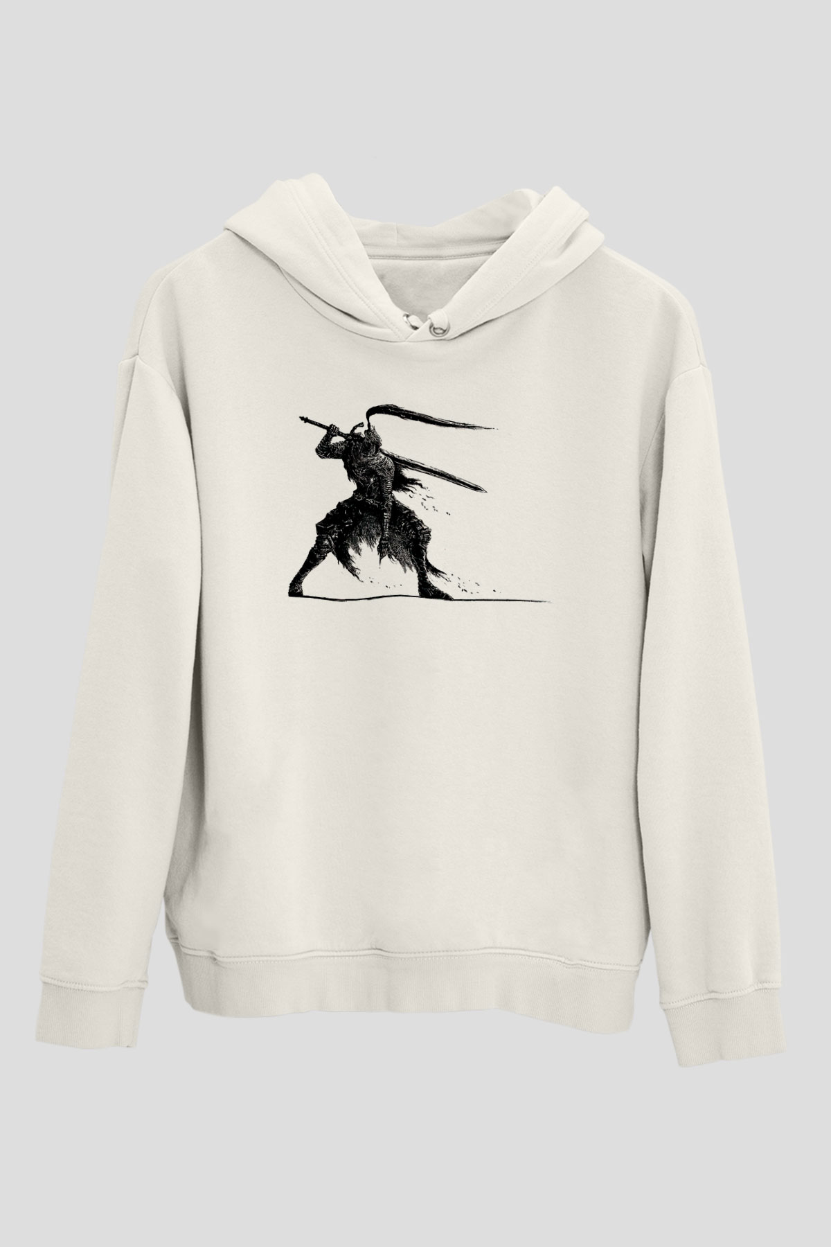 Dark Souls Baskılı Beyaz Unisex Kapüşonlu Sweatshirt