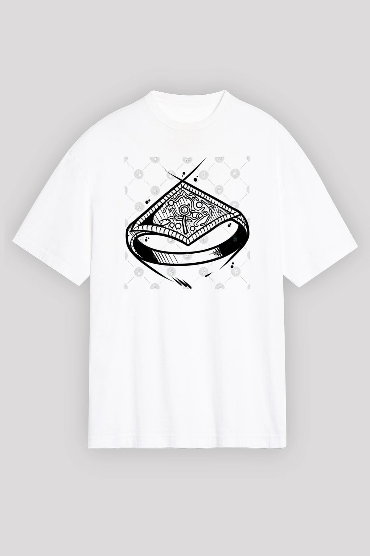 Dark Souls Baskılı Beyaz Unisex Oversize Tişört - Tshirt