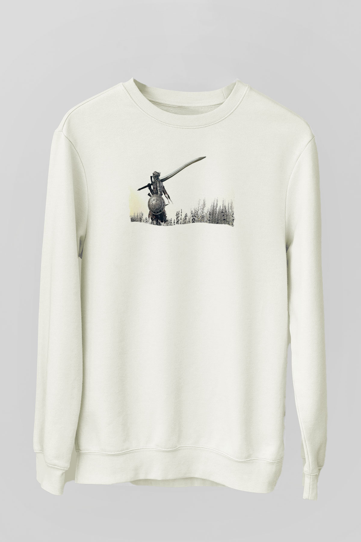 Dark Souls Baskılı Beyaz Unisex Sweatshirt