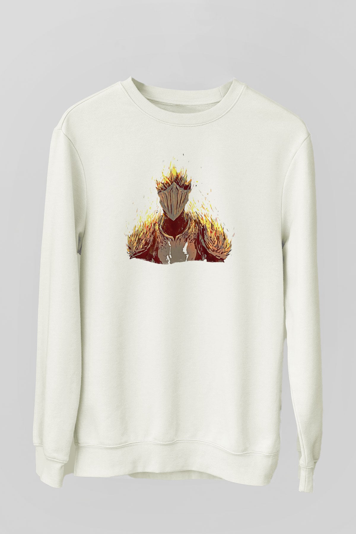 Dark Souls Baskılı Beyaz Unisex Sweatshirt