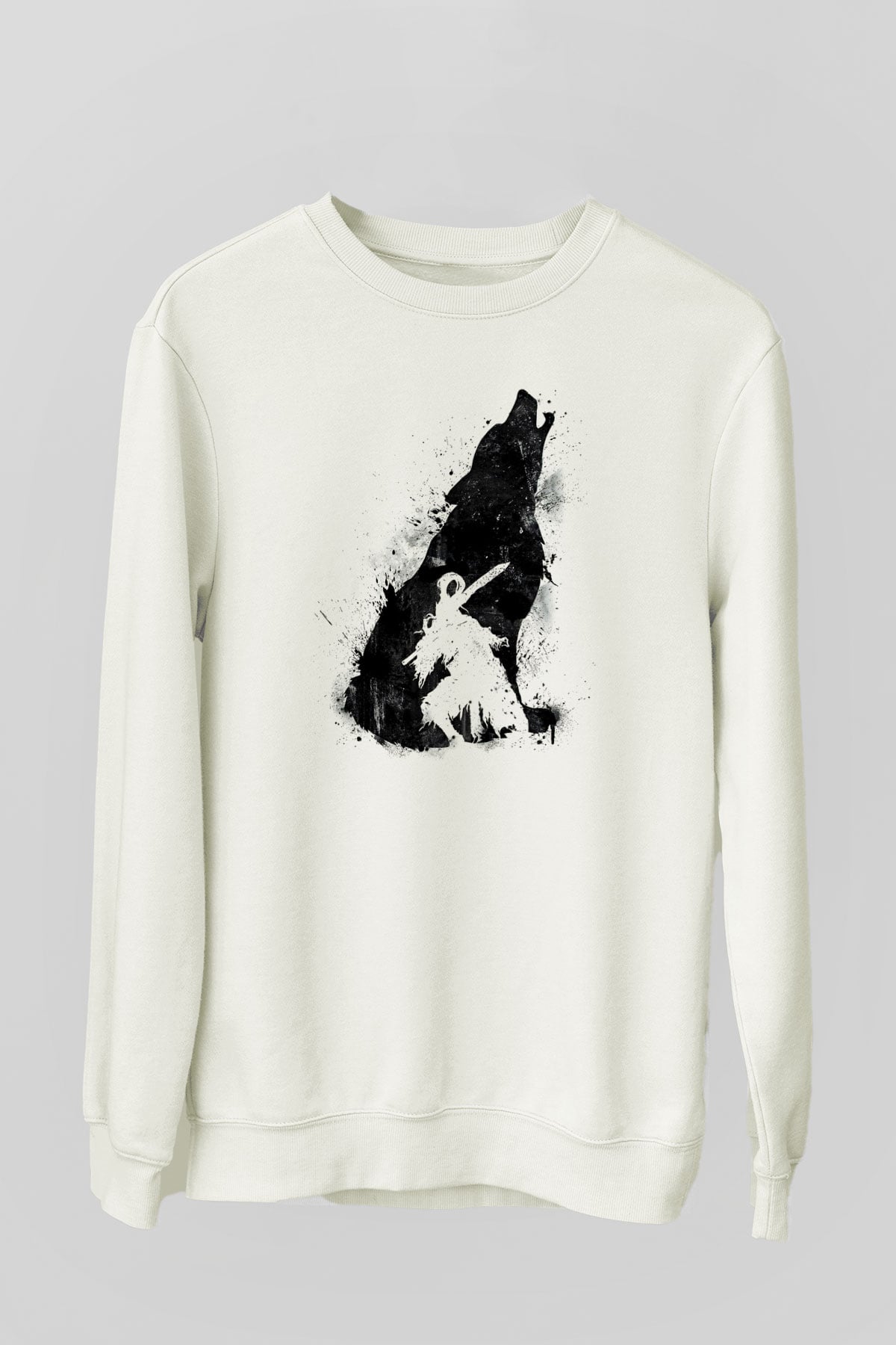 Dark Souls Baskılı Beyaz Unisex Sweatshirt