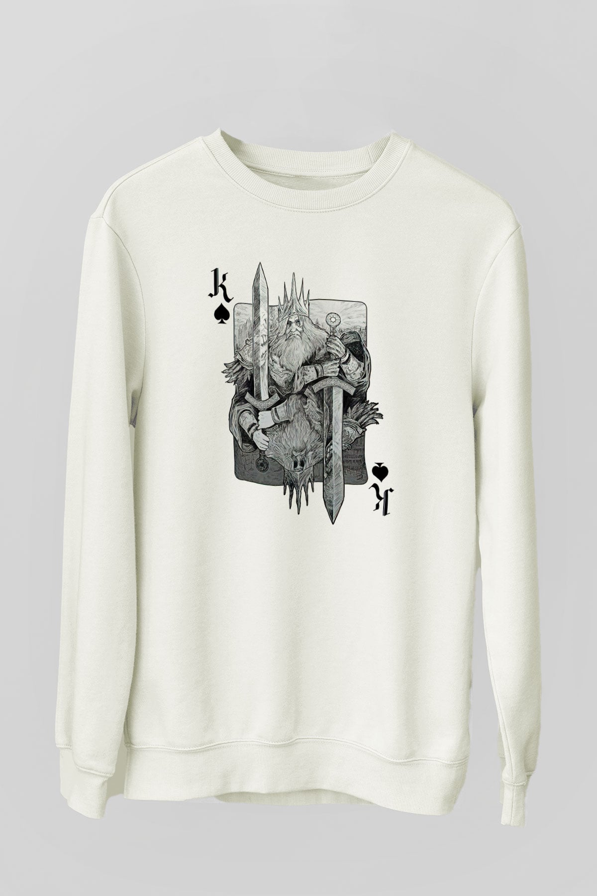 Dark Souls Baskılı Beyaz Unisex Sweatshirt