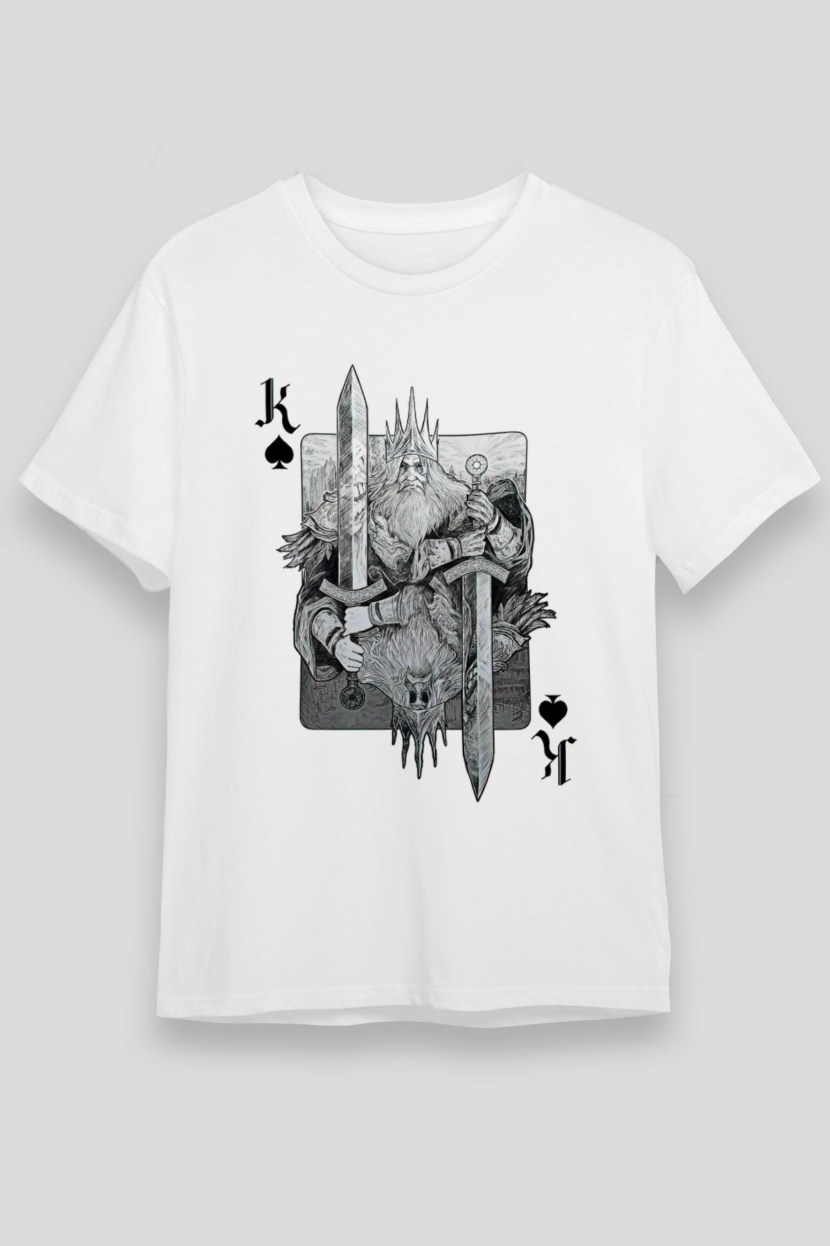 Dark Souls Baskılı Unisex Beyaz Tişört - Tshirt
