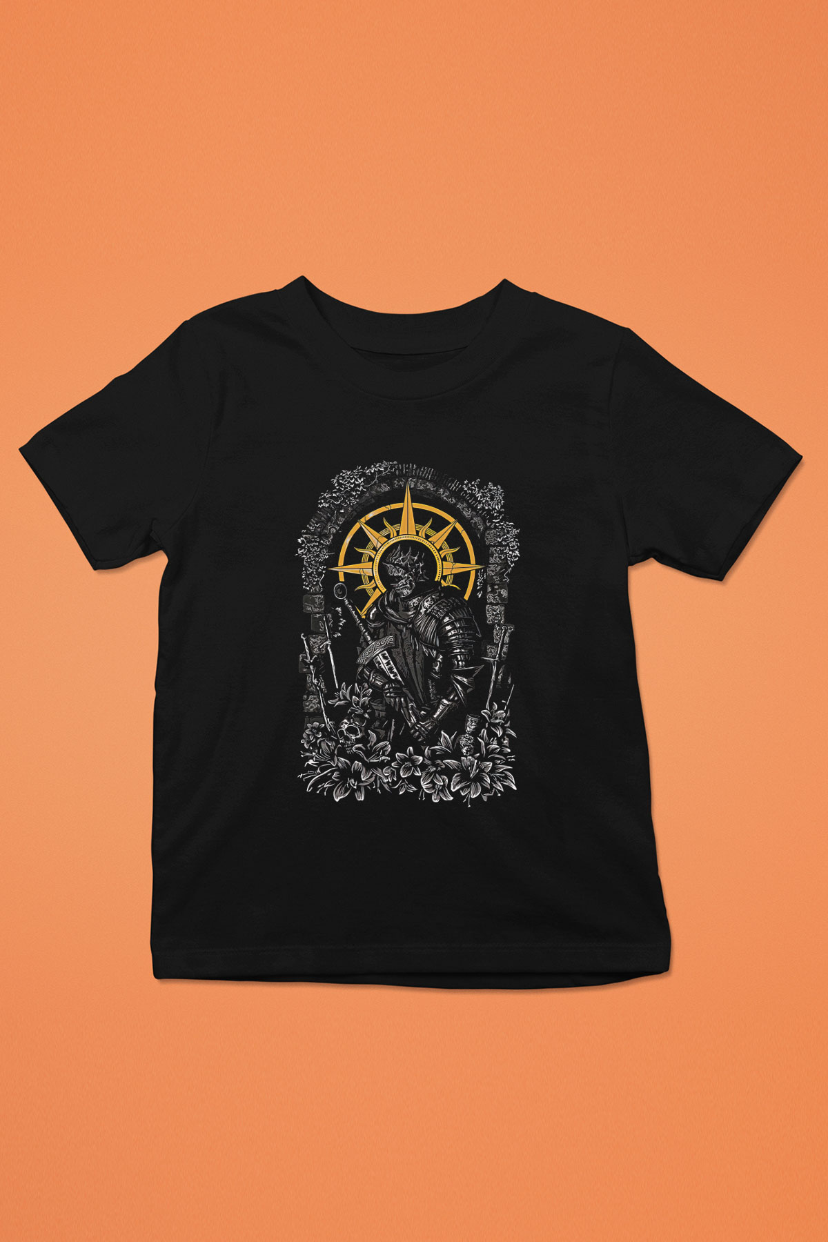 Dark Souls Baskılı Unisex Siyah Çocuk Tişört - Tshirt