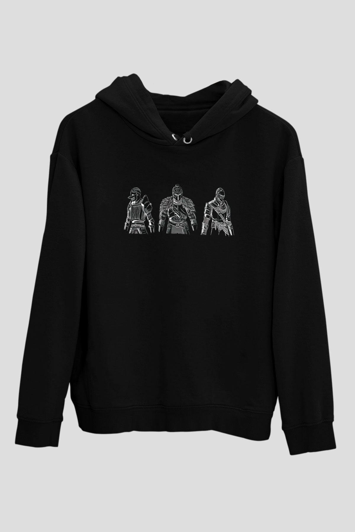 Dark Souls Baskılı Unisex Siyah Kapüşonlu Sweatshirt