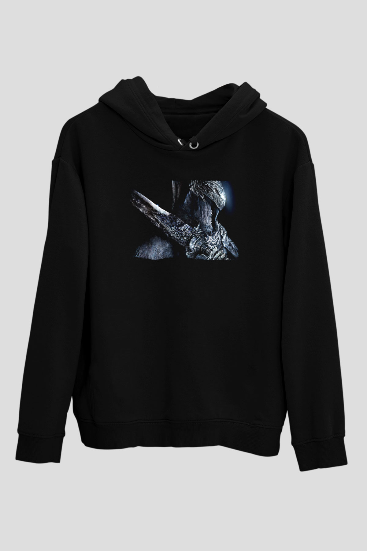 Dark Souls Baskılı Unisex Siyah Kapüşonlu Sweatshirt