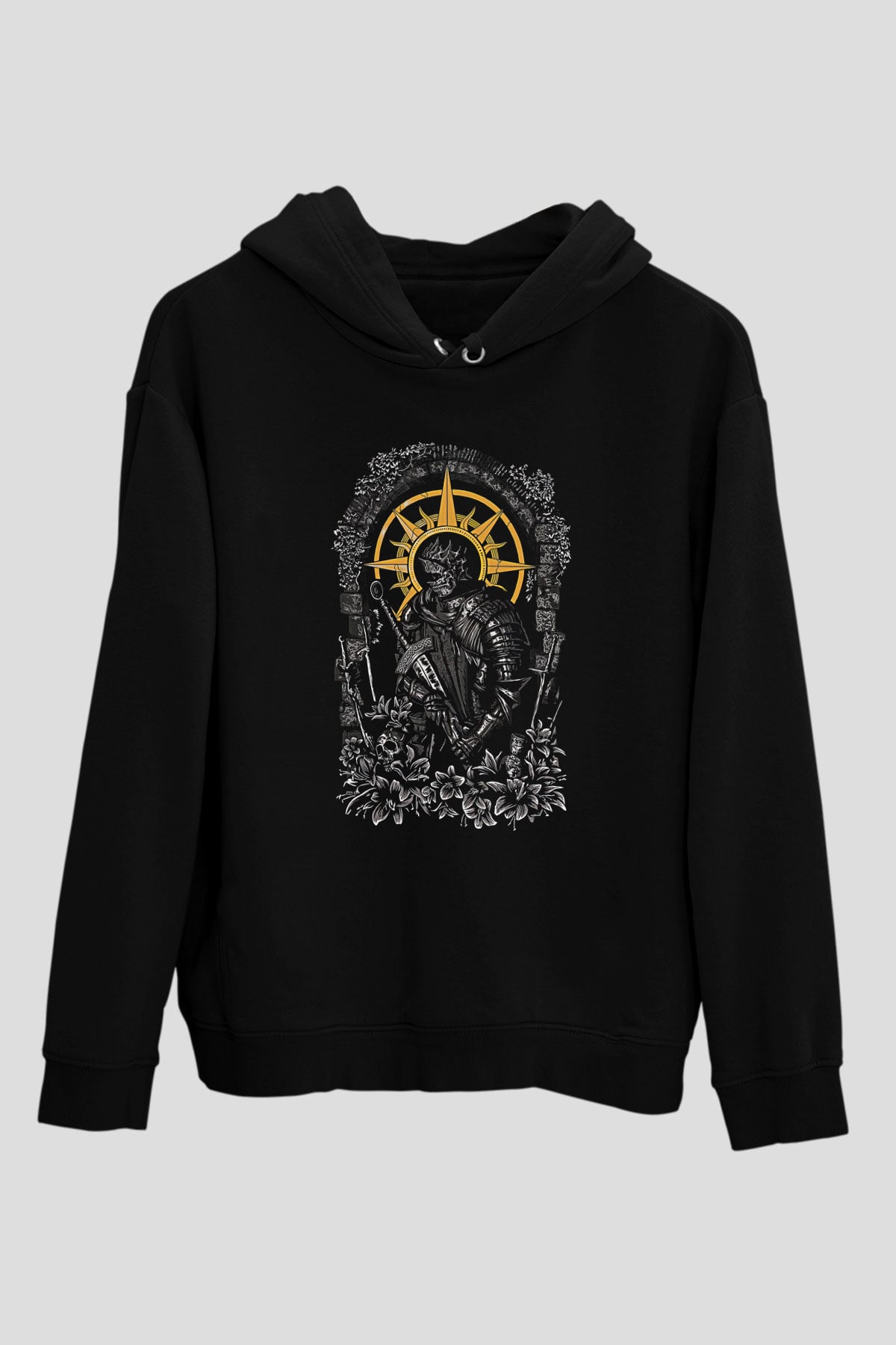 Dark Souls Baskılı Unisex Siyah Kapüşonlu Sweatshirt