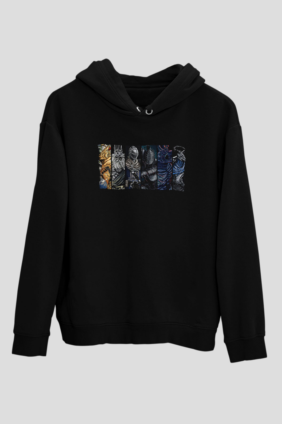 Dark Souls Baskılı Unisex Siyah Kapüşonlu Sweatshirt