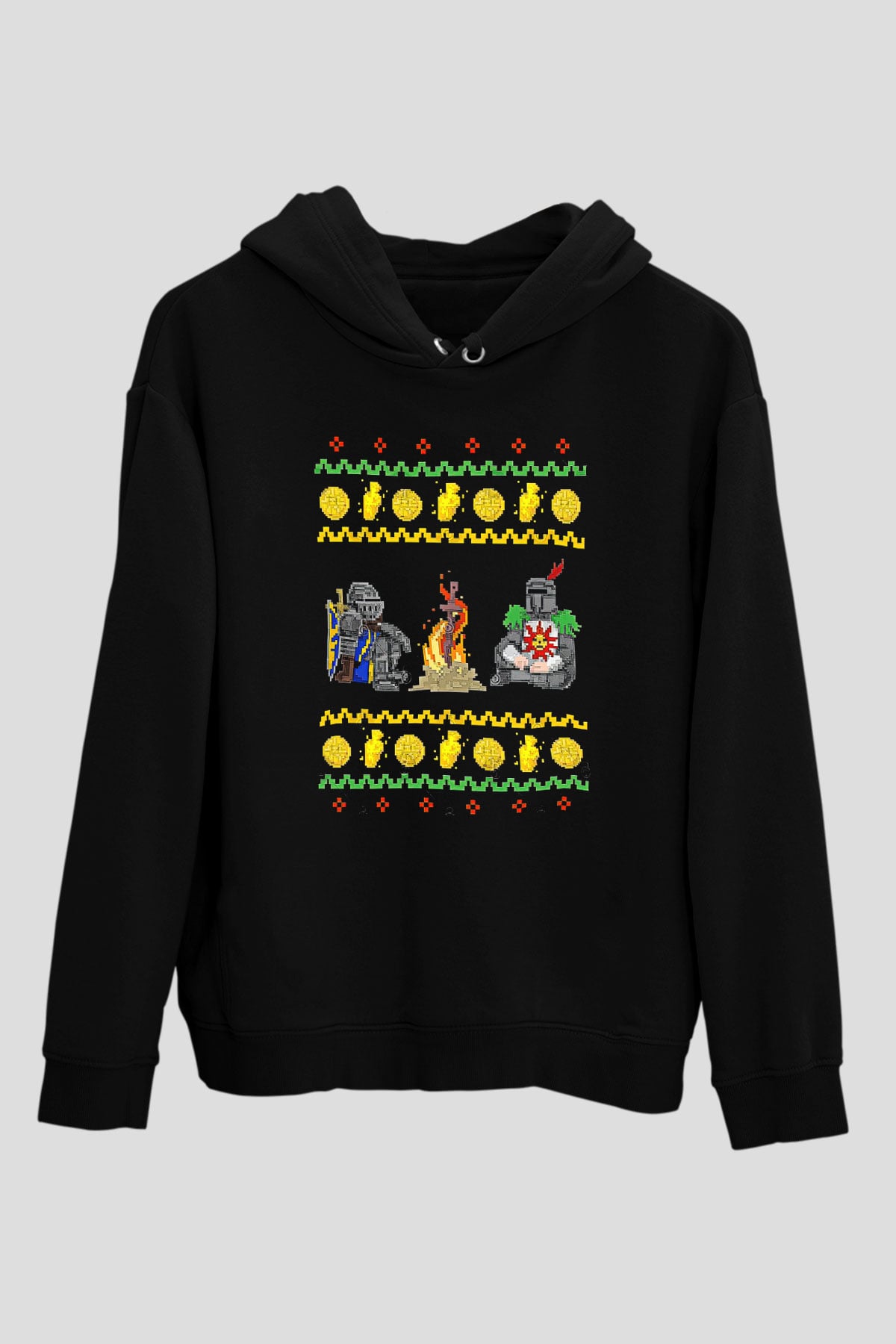 Dark Souls Baskılı Unisex Siyah Kapüşonlu Sweatshirt