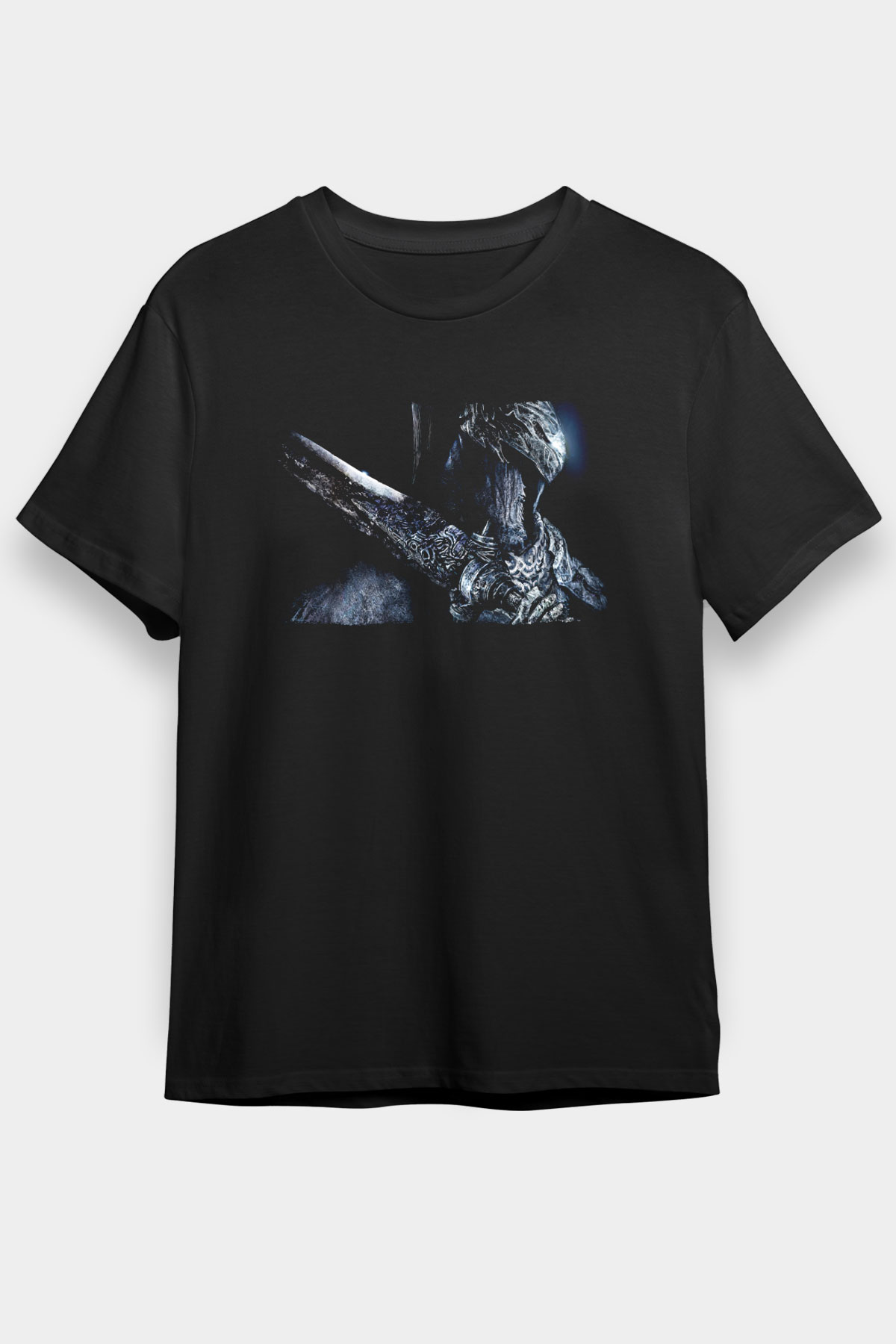 Dark Souls Baskılı Unisex Siyah Tişört - Tshirt