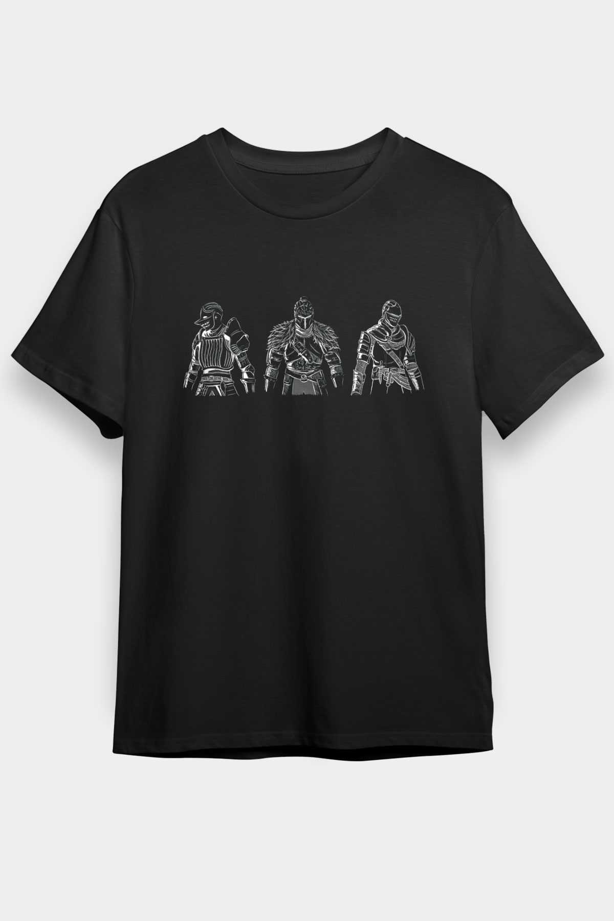 Dark Souls Baskılı Unisex Siyah Tişört - Tshirt