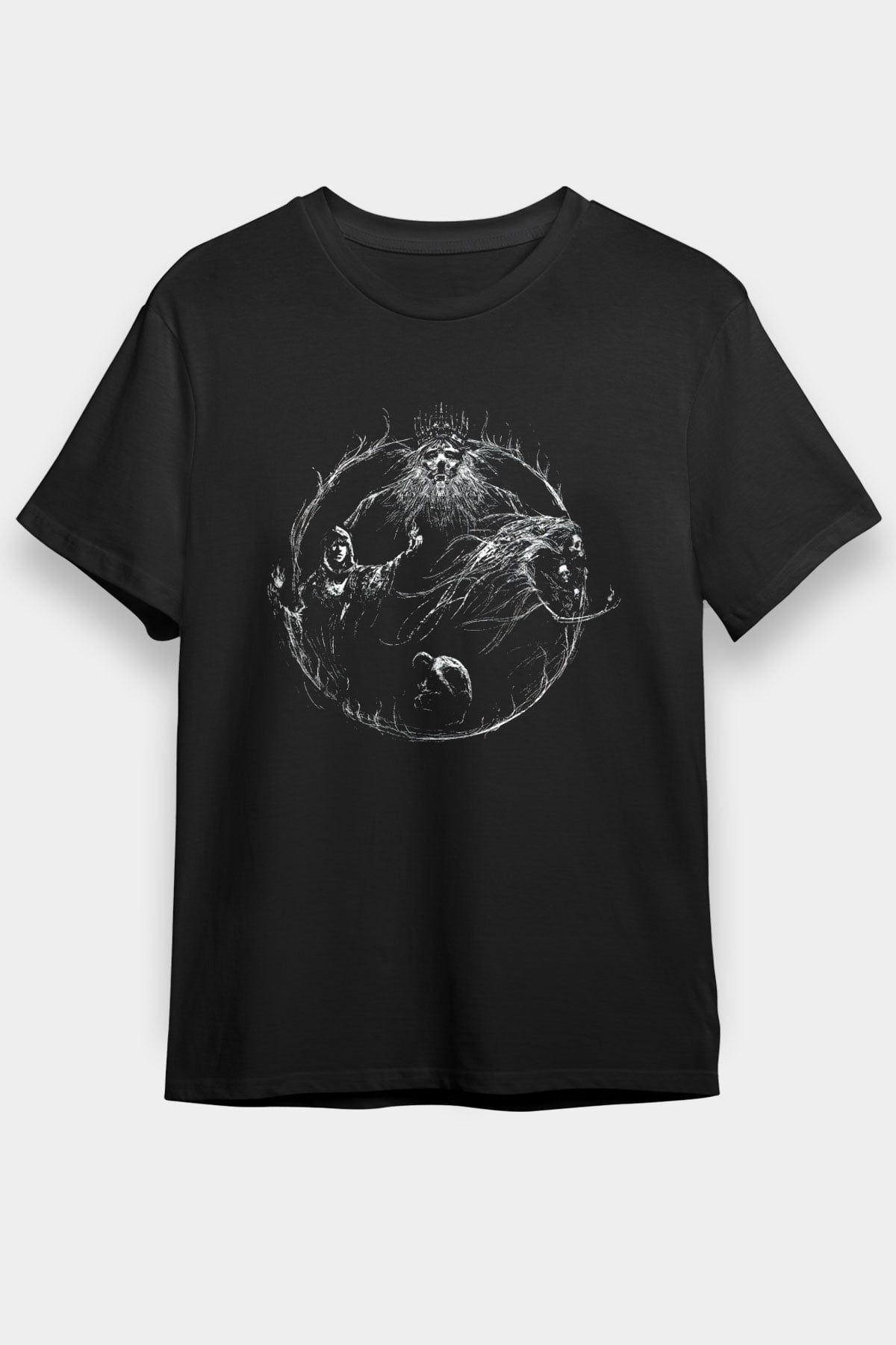 Dark Souls Baskılı Unisex Siyah Tişört - Tshirt