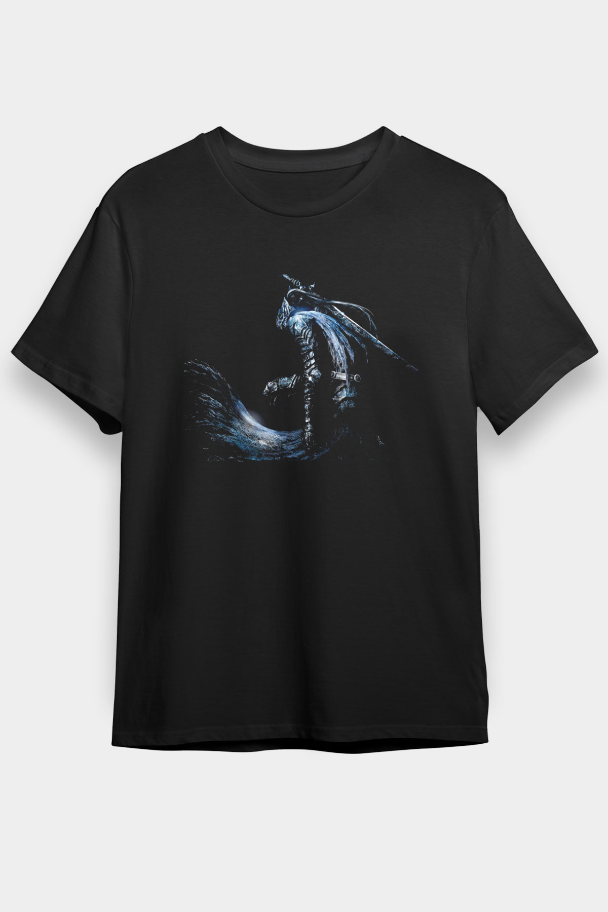 Dark Souls Baskılı Unisex Siyah Tişört - Tshirt