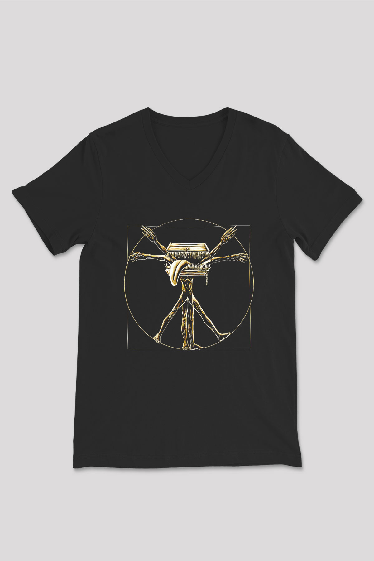 Dark Souls Baskılı Unisex Siyah V Yaka Tişört - Tshirt