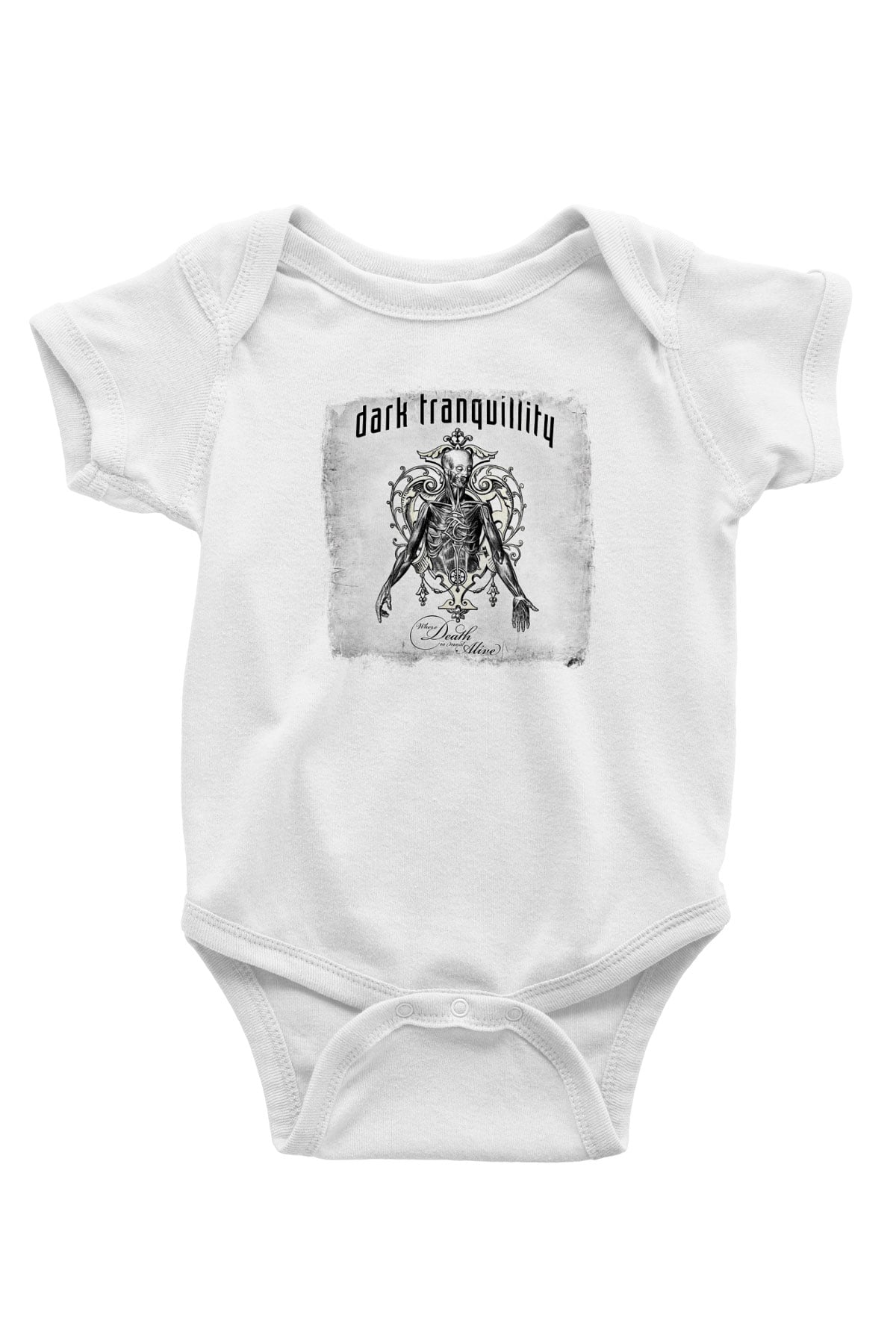 Dark Tranquillity Baskılı Unisex Beyaz Bebek Body - Zıbın