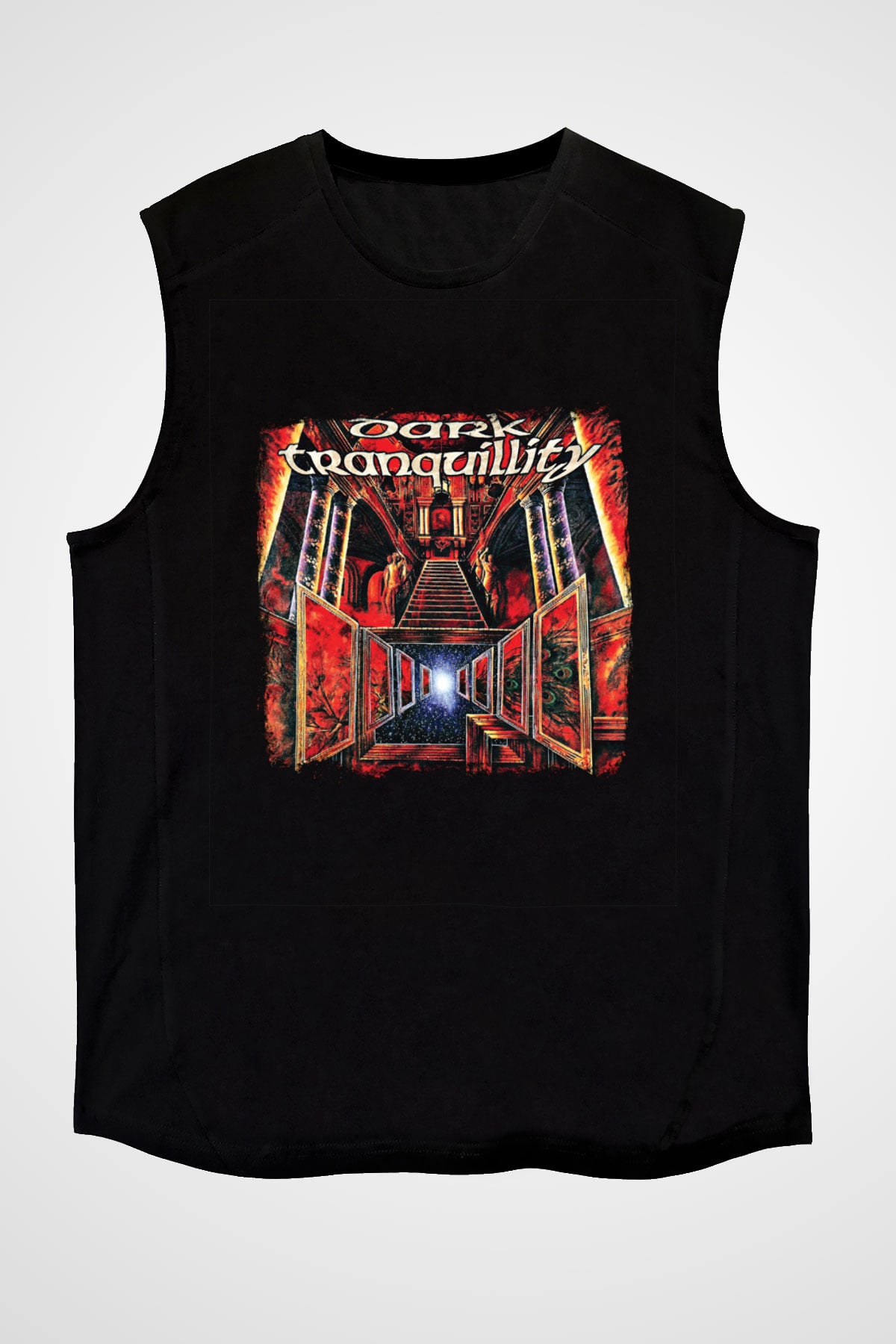 Dark Tranquillity Baskılı Unisex Siyah Kolsuz Tişört