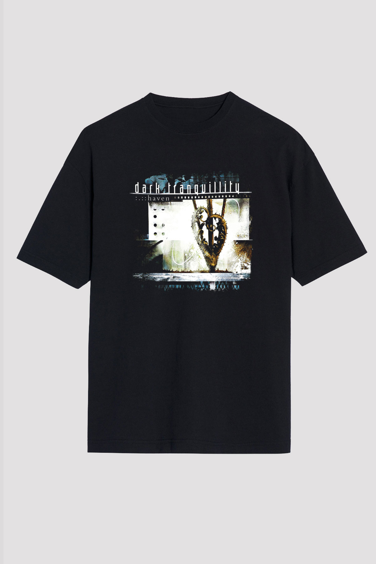 Dark Tranquillity Baskılı Unisex Siyah Oversize Tişört