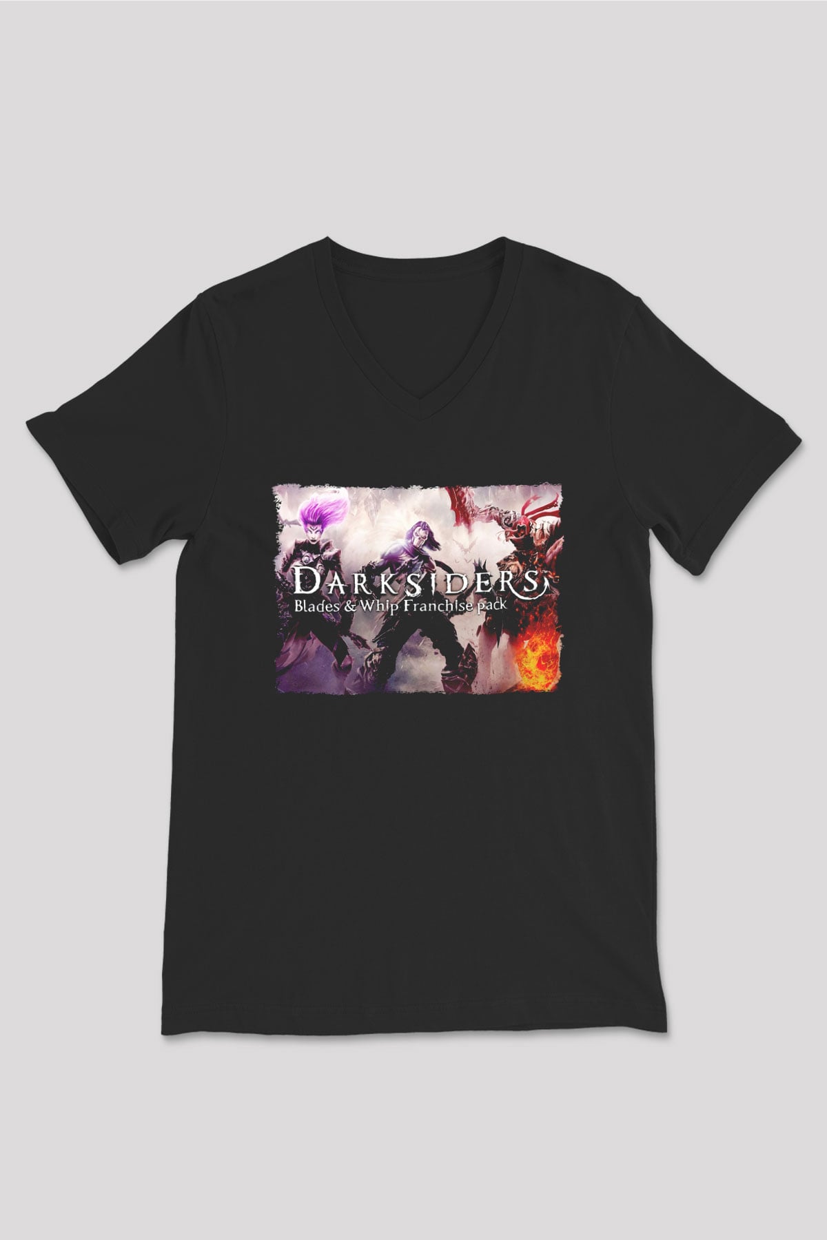 Darksiders Siyah Unisex V Yaka Tişört