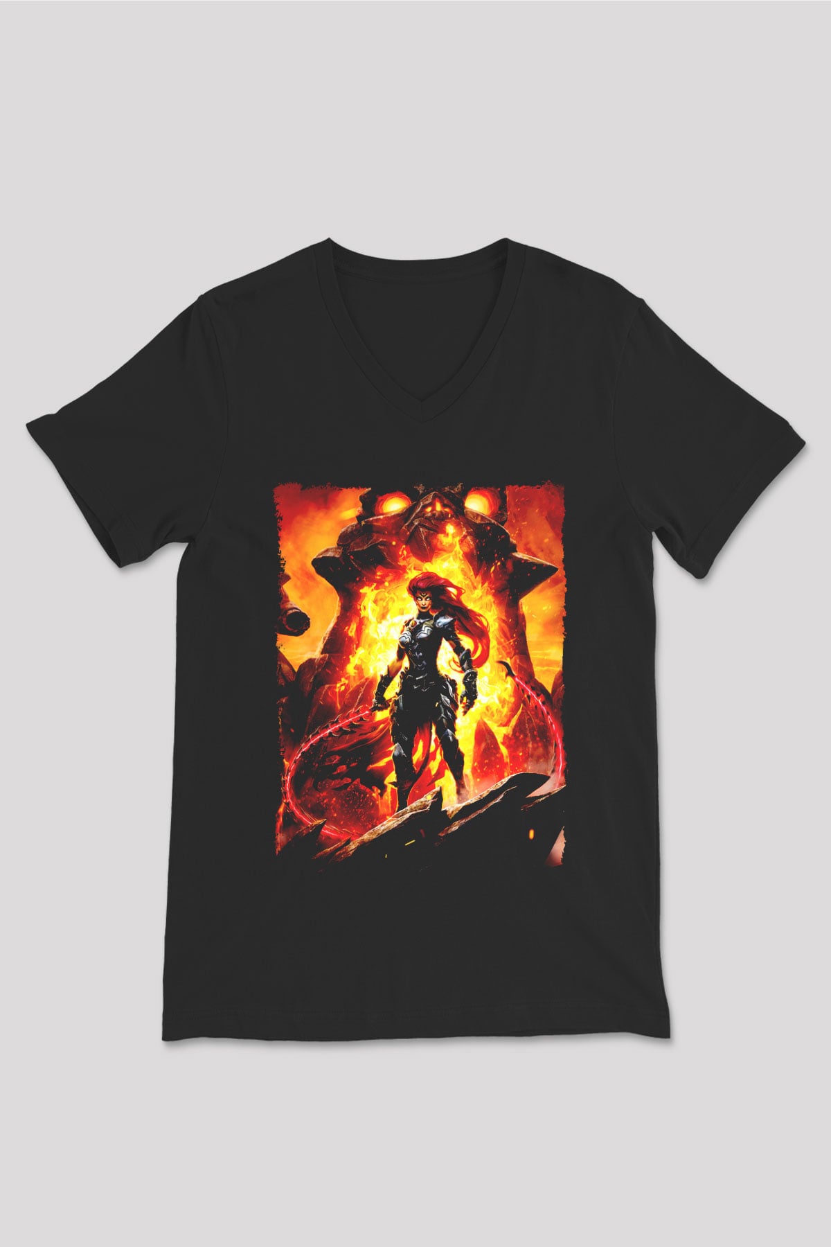 Darksiders Siyah Unisex V Yaka Tişört