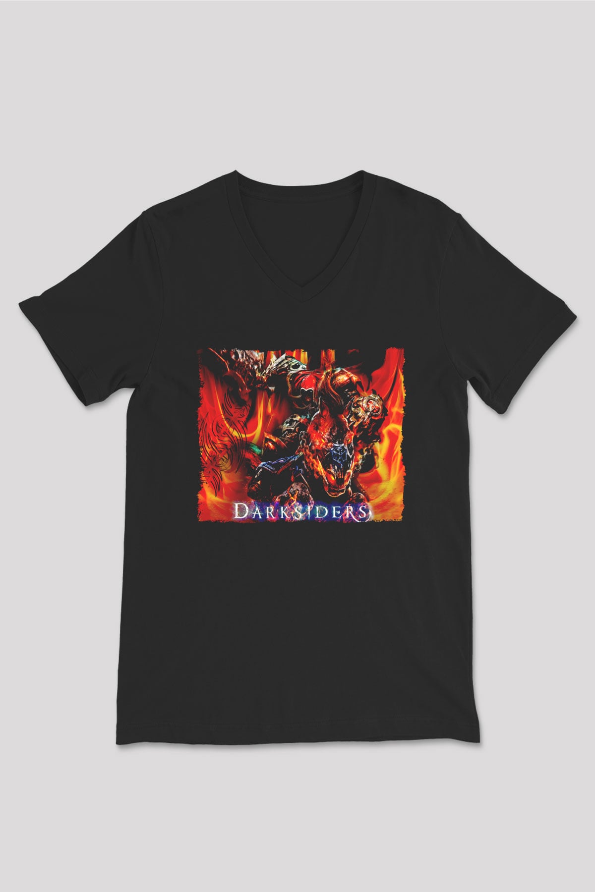 Darksiders Siyah Unisex V Yaka Tişört