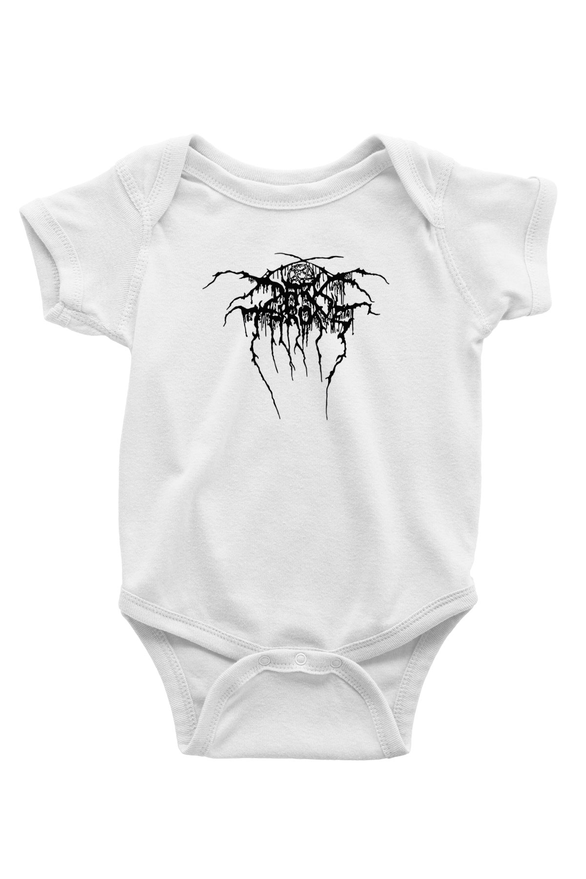 Darkthrone Baskılı Beyaz Unisex Bebek Body - Zıbın