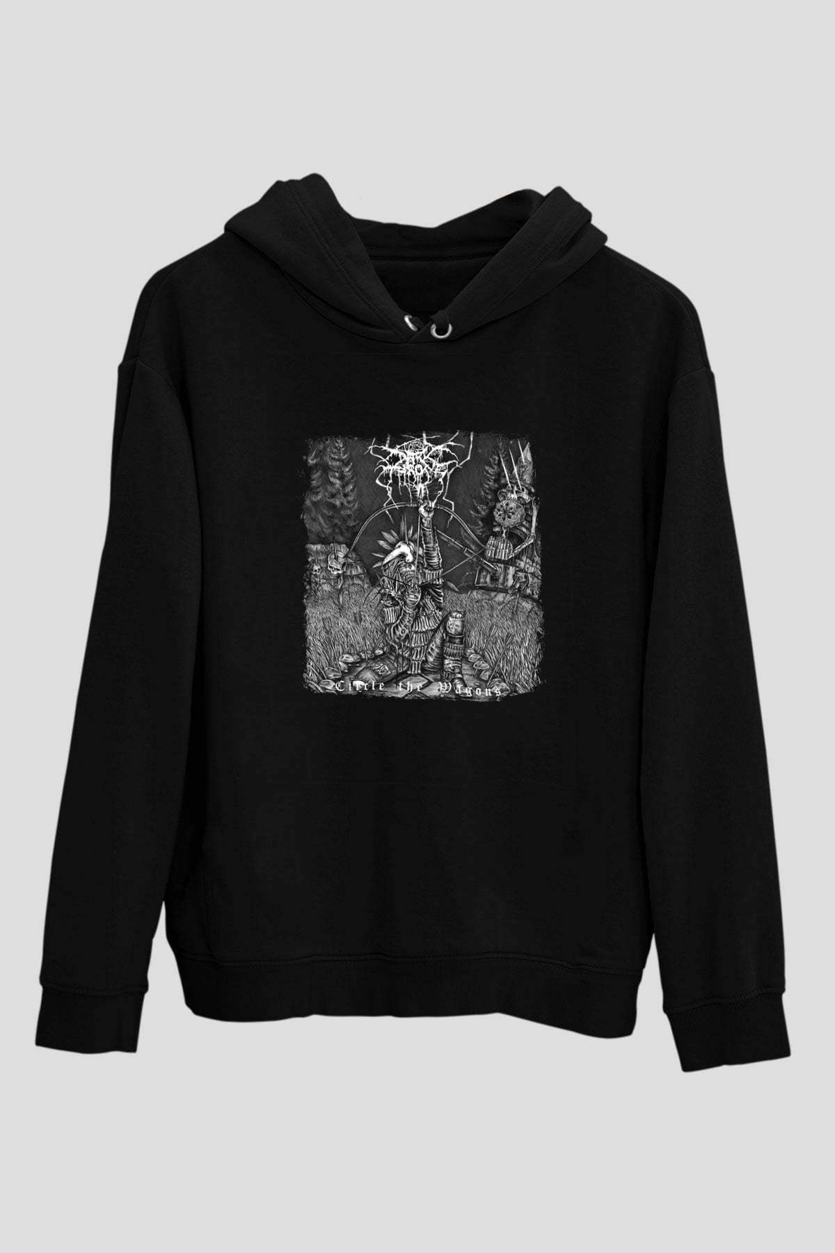 Darkthrone Baskılı Unisex Siyah Hoodie