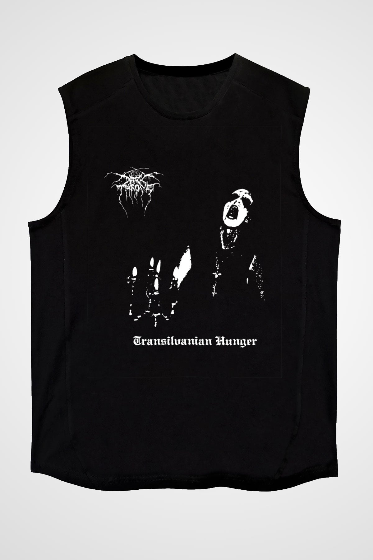 Darkthrone Baskılı Unisex Siyah Kolsuz Tişört
