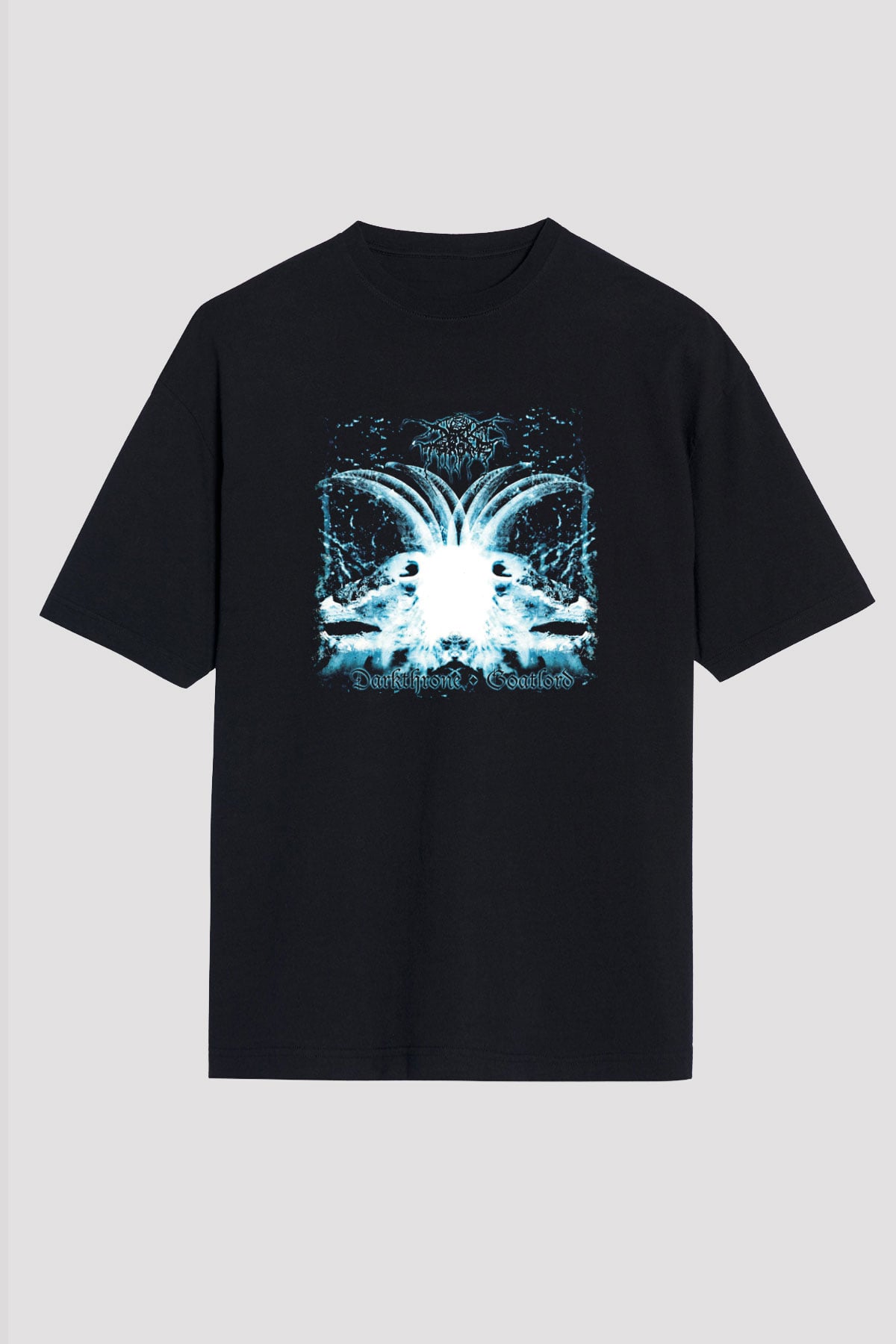 Darkthrone Baskılı Unisex Siyah Oversize Tişört