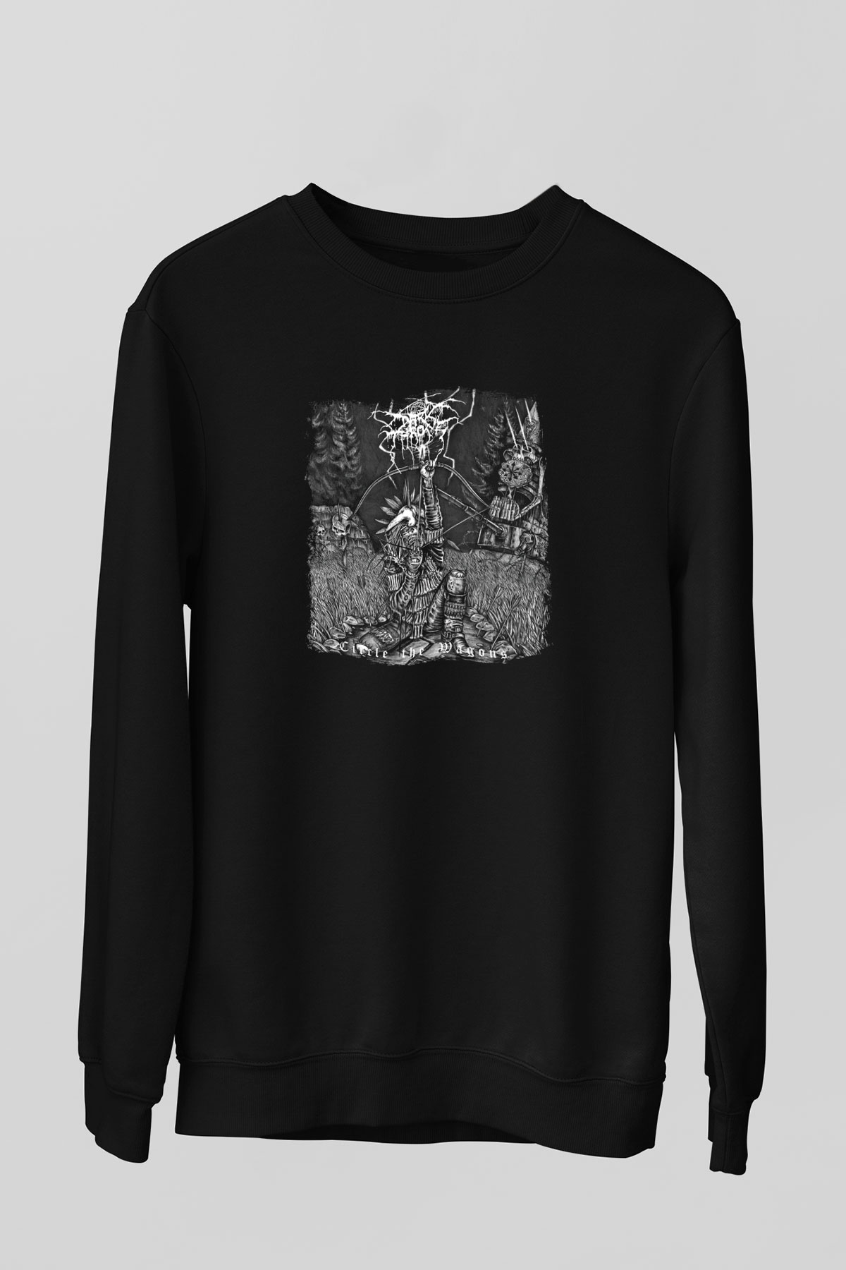 Darkthrone Baskılı Unisex Siyah Sweatshirt