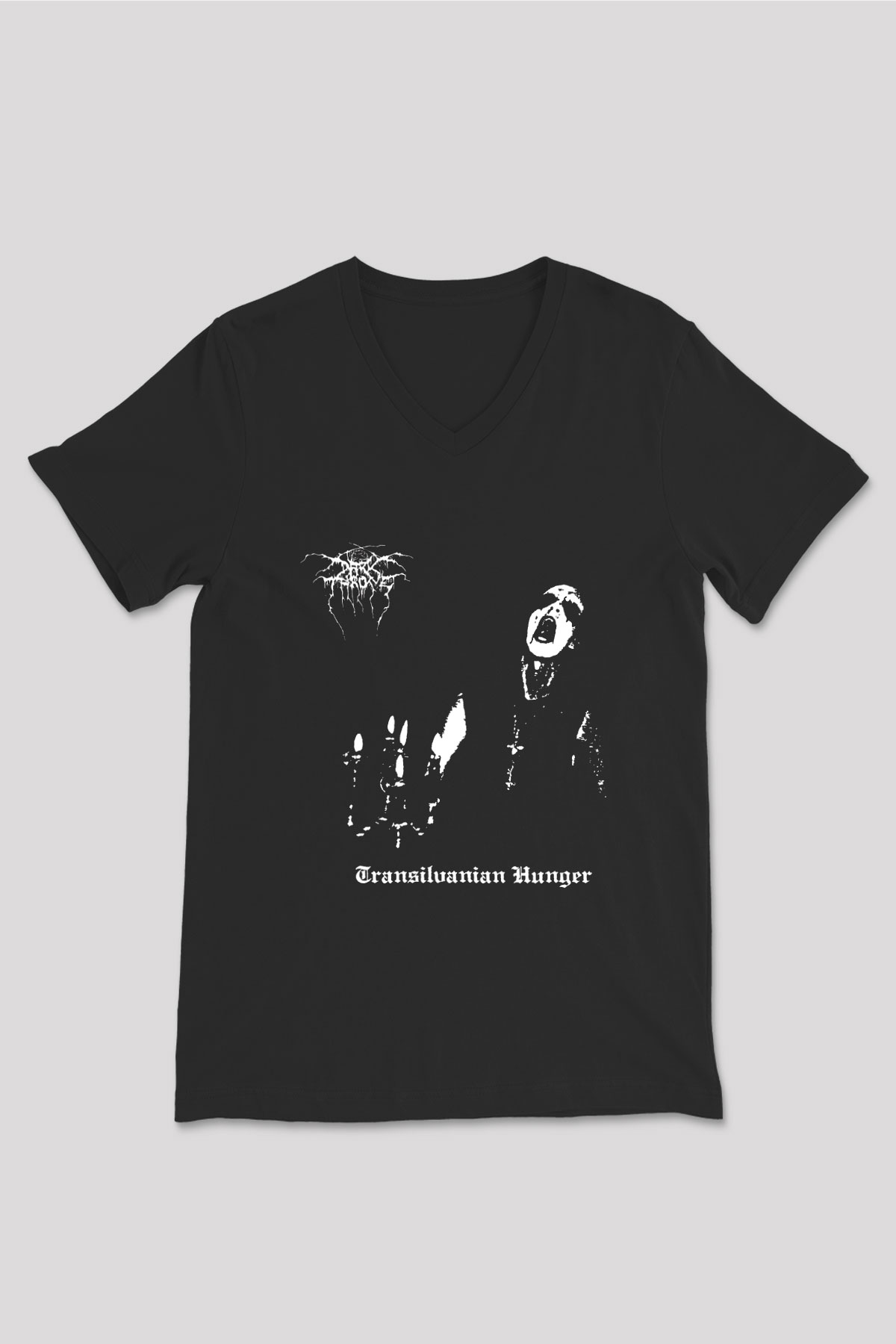 Darkthrone Baskılı Unisex Siyah V Yaka Tişört
