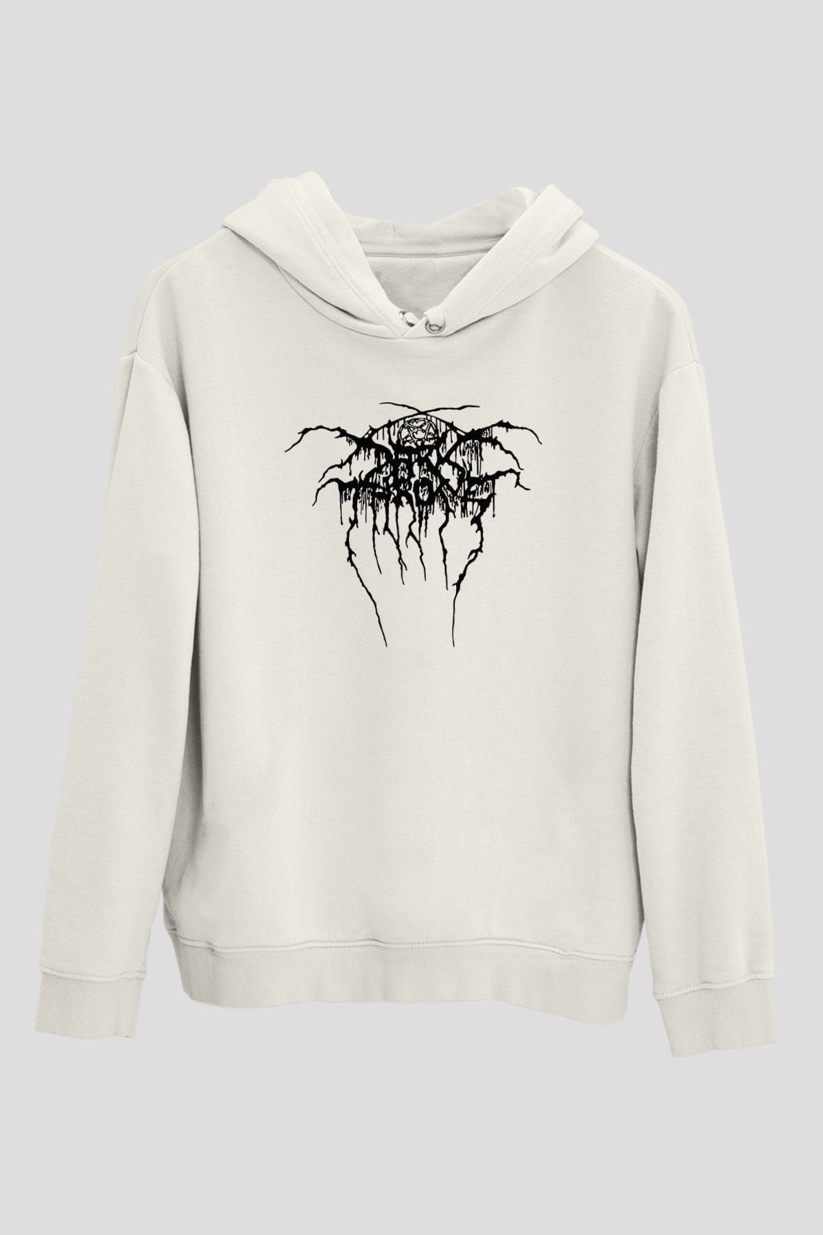 Darkthrone Beyaz Unisex Kapşonlu Sweatshirt