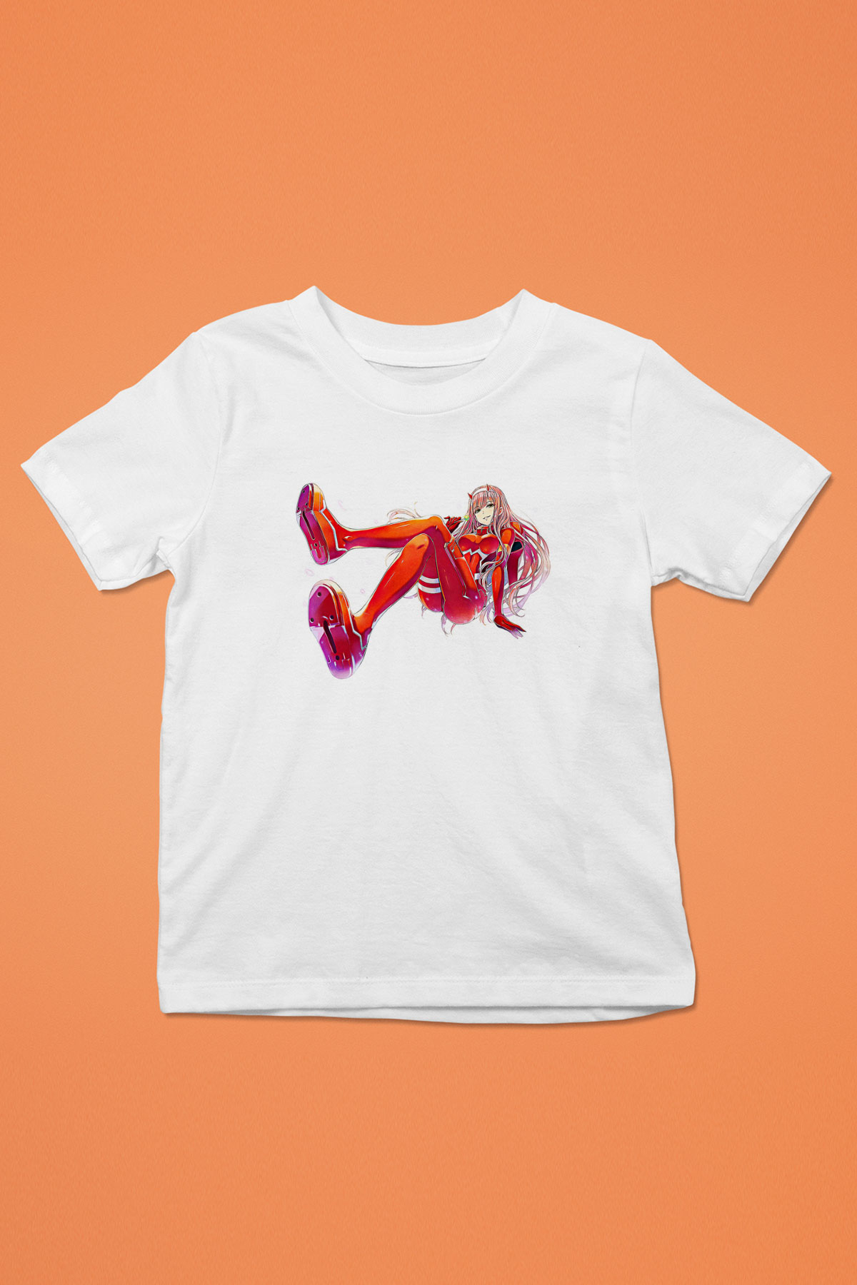 Darling İn The Franxx Baskılı Beyaz Unisex Beyaz Çocuk Tişört - Tshirt