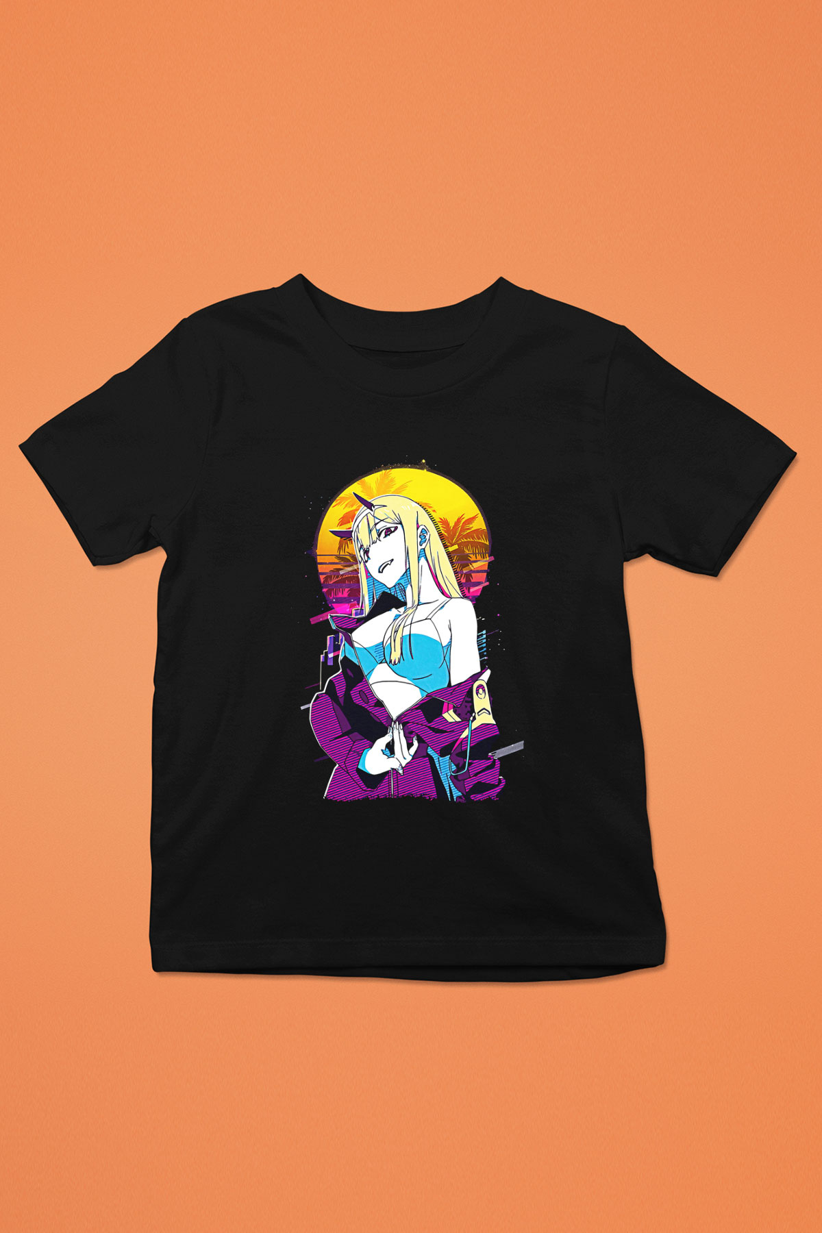 Darling İn The Franxx Baskılı Unisex Siyah Çocuk Tişört - Tshirt