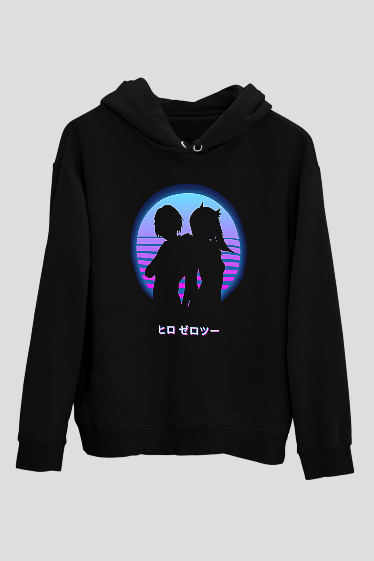 Darling İn The Franxx Baskılı Unisex Siyah Hoodie