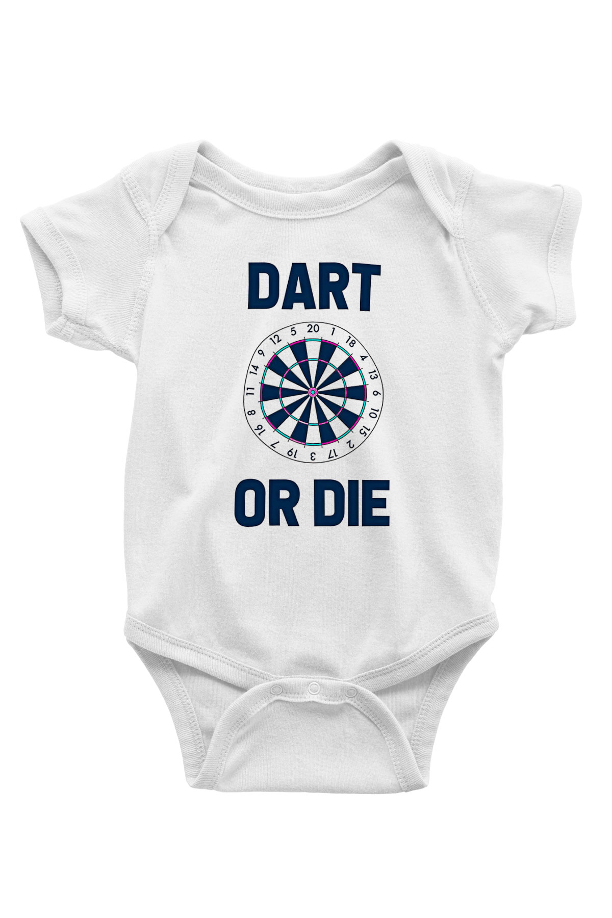 Dart Baskılı Beyaz Bebek Body - Zıbın