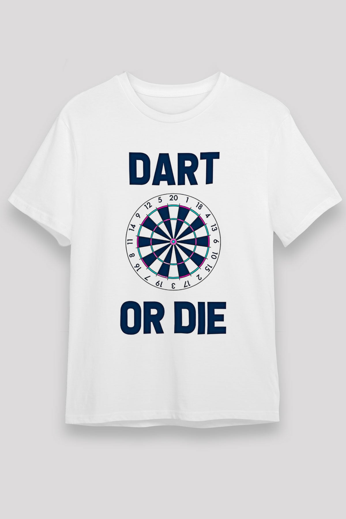 Dart Baskılı Unisex Beyaz Tişört - Tshirt