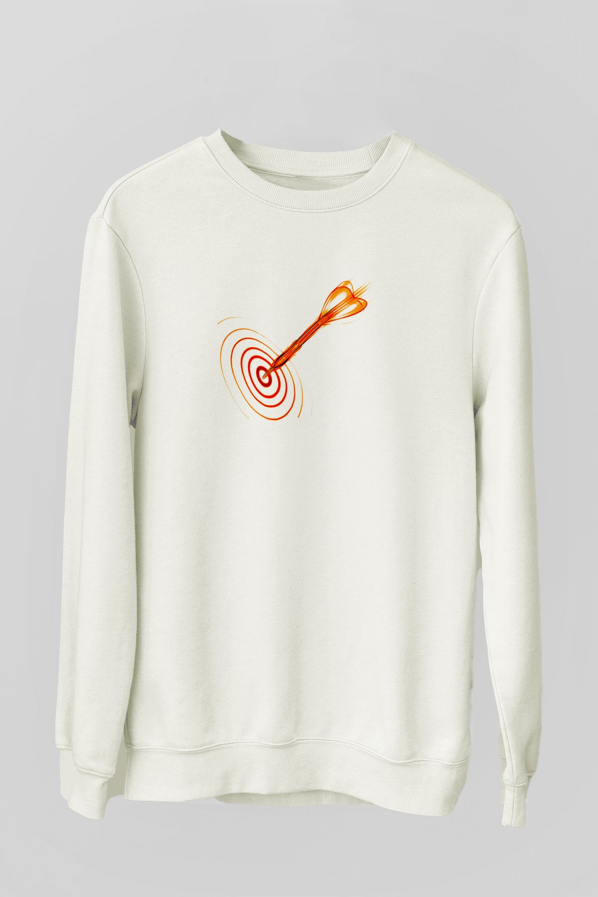 Dart Baskılı Unisex Ekru Sweatshirt