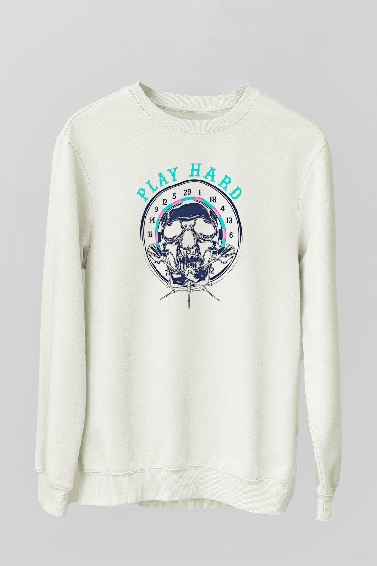 Dart Baskılı Unisex Ekru Sweatshirt